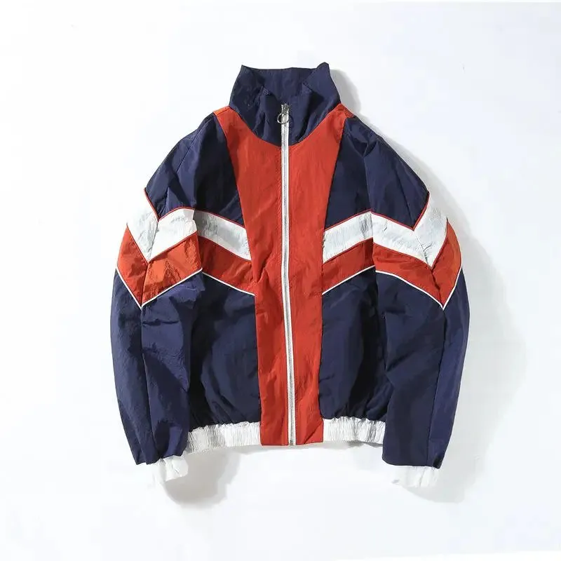 Multicolor Block Patchwork Windbreaker Jacket