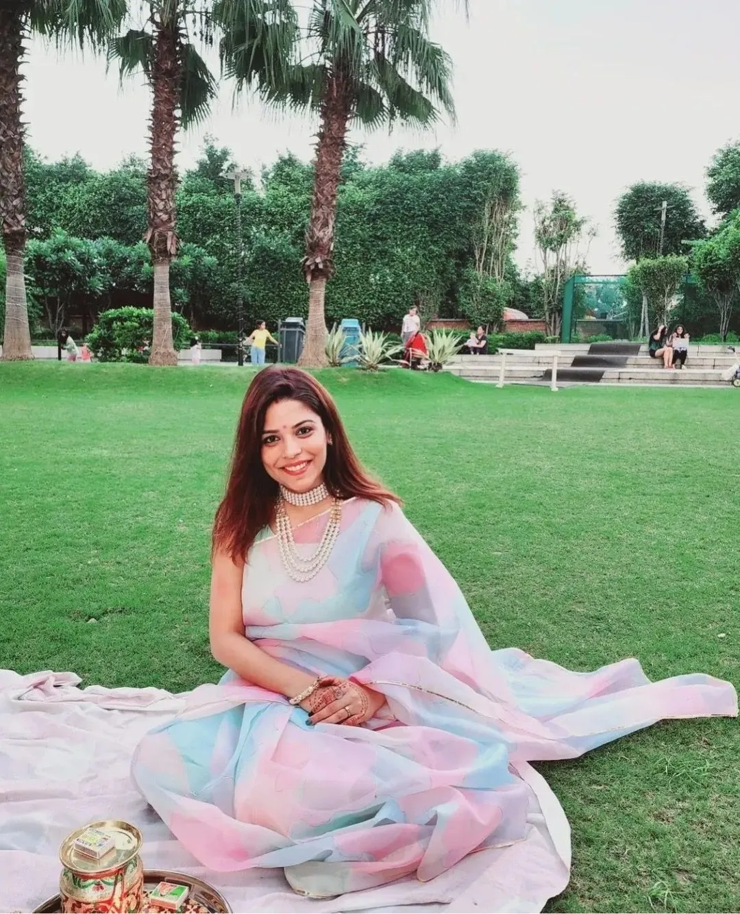 Multicolor Printed pure Organza saree