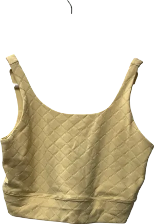 Nike Yellow Yoga Luxe Cropped Jacquard Tank UK S