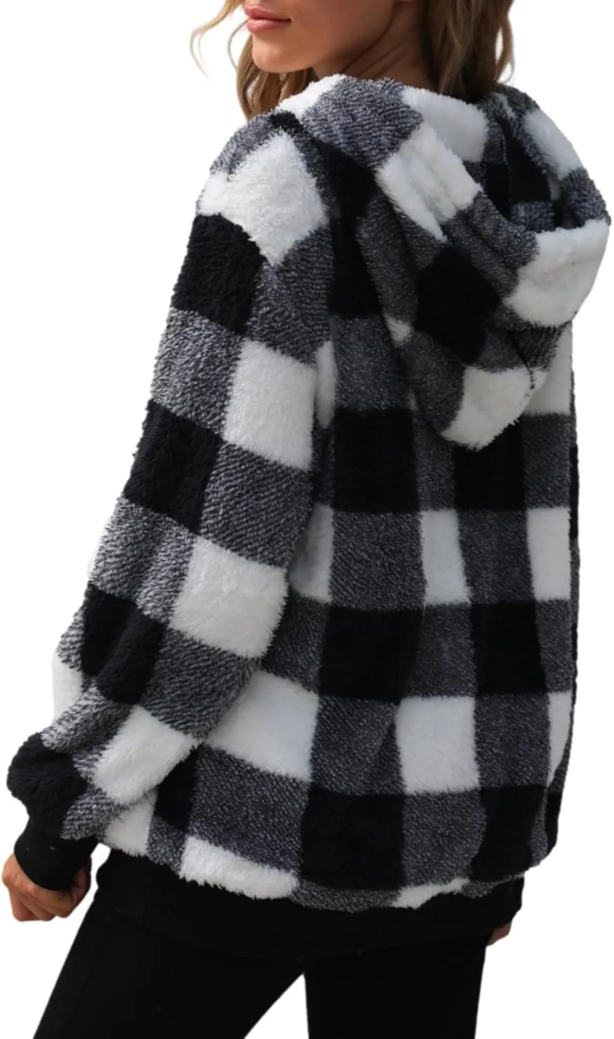 Nirovien Womens Sherpa Jacket Fuzzy Zip Up Hoodie Oversized Fleece Jackets Fluffy Coat with Pockets