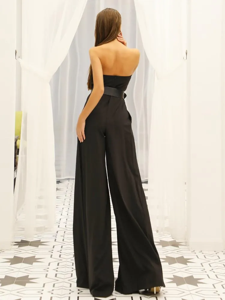 Off Shoulder Sexy Wide Leg Jumpsuit