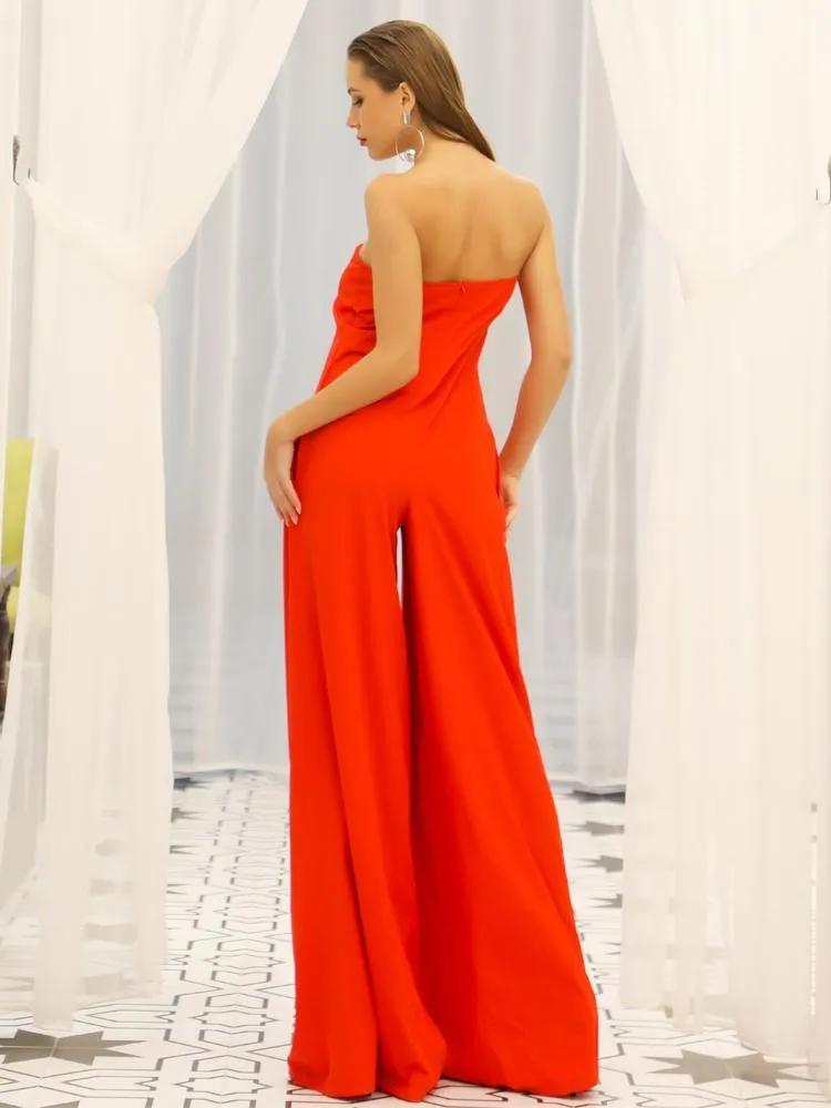 Off Shoulder Sexy Wide Leg Jumpsuit