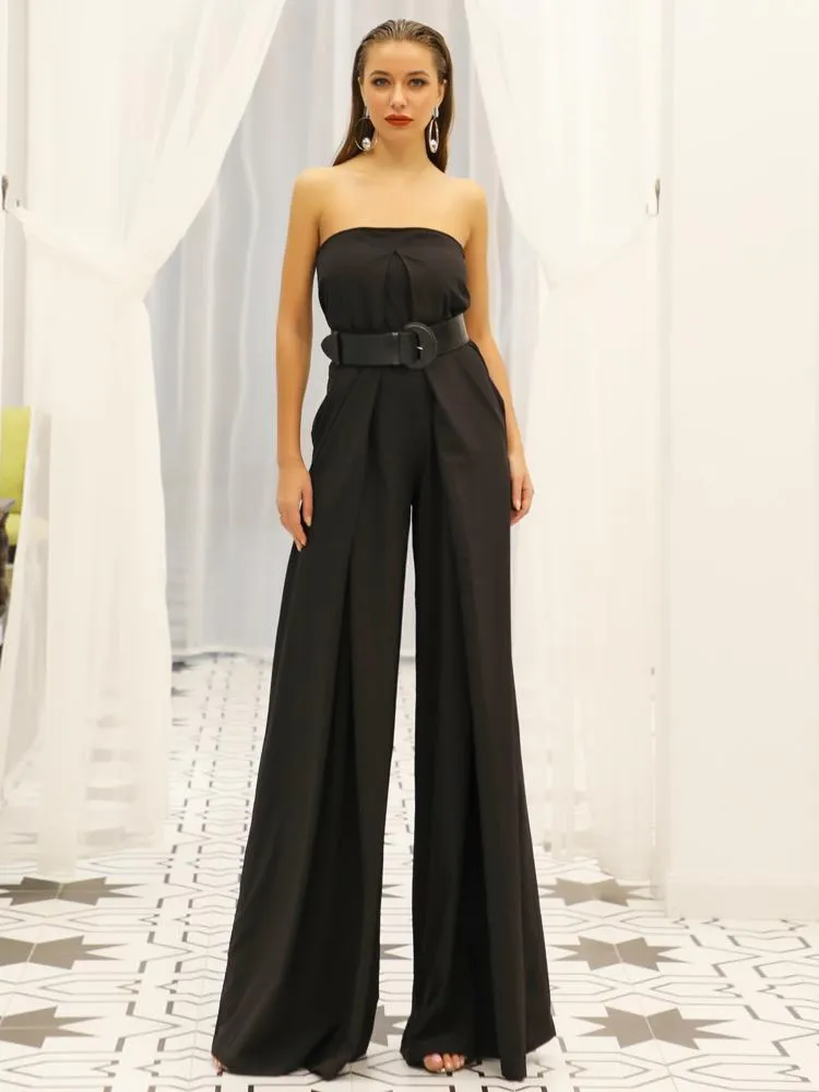 Off Shoulder Sexy Wide Leg Jumpsuit