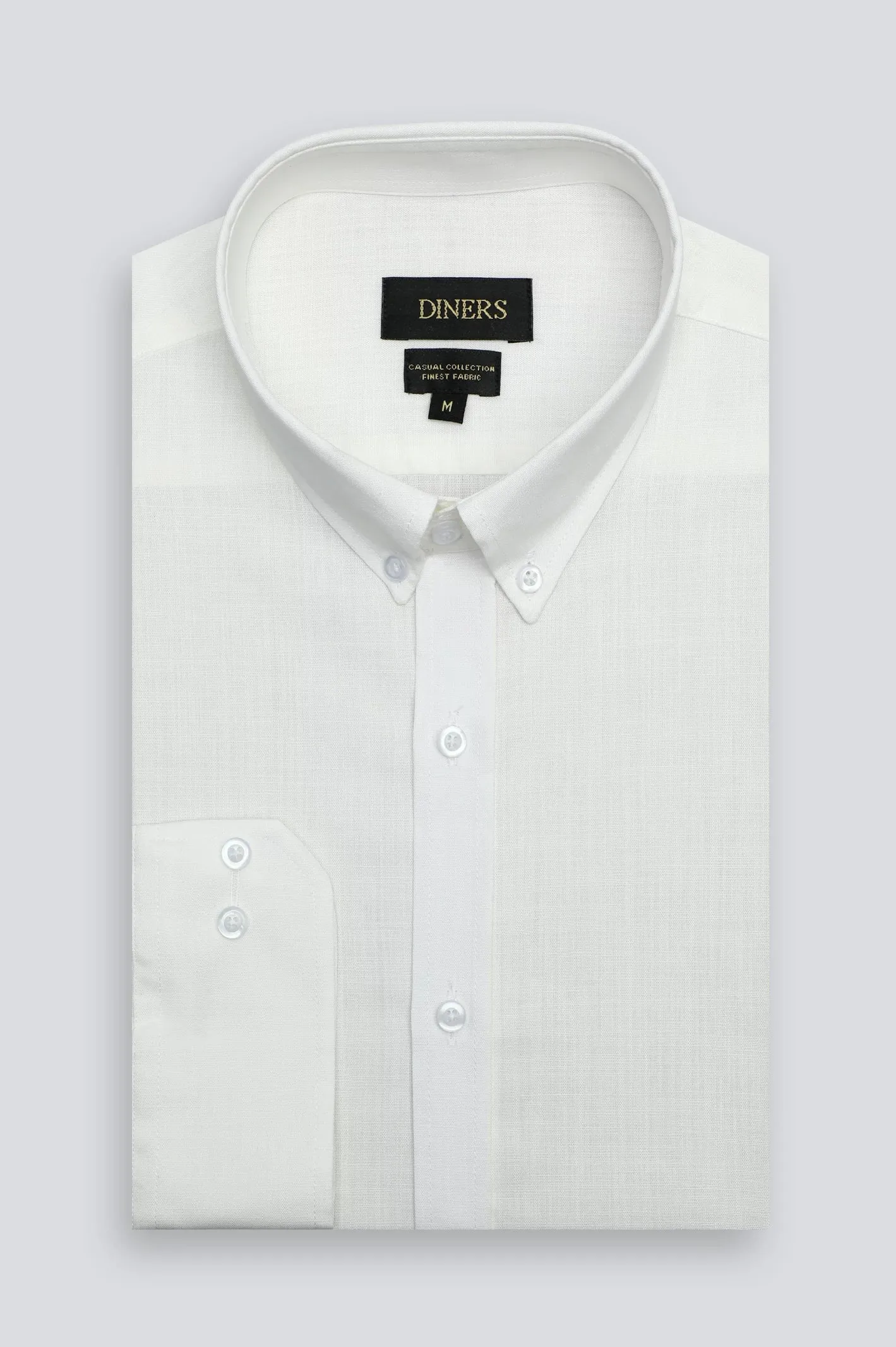 Off White Self Textured Casual Shirt