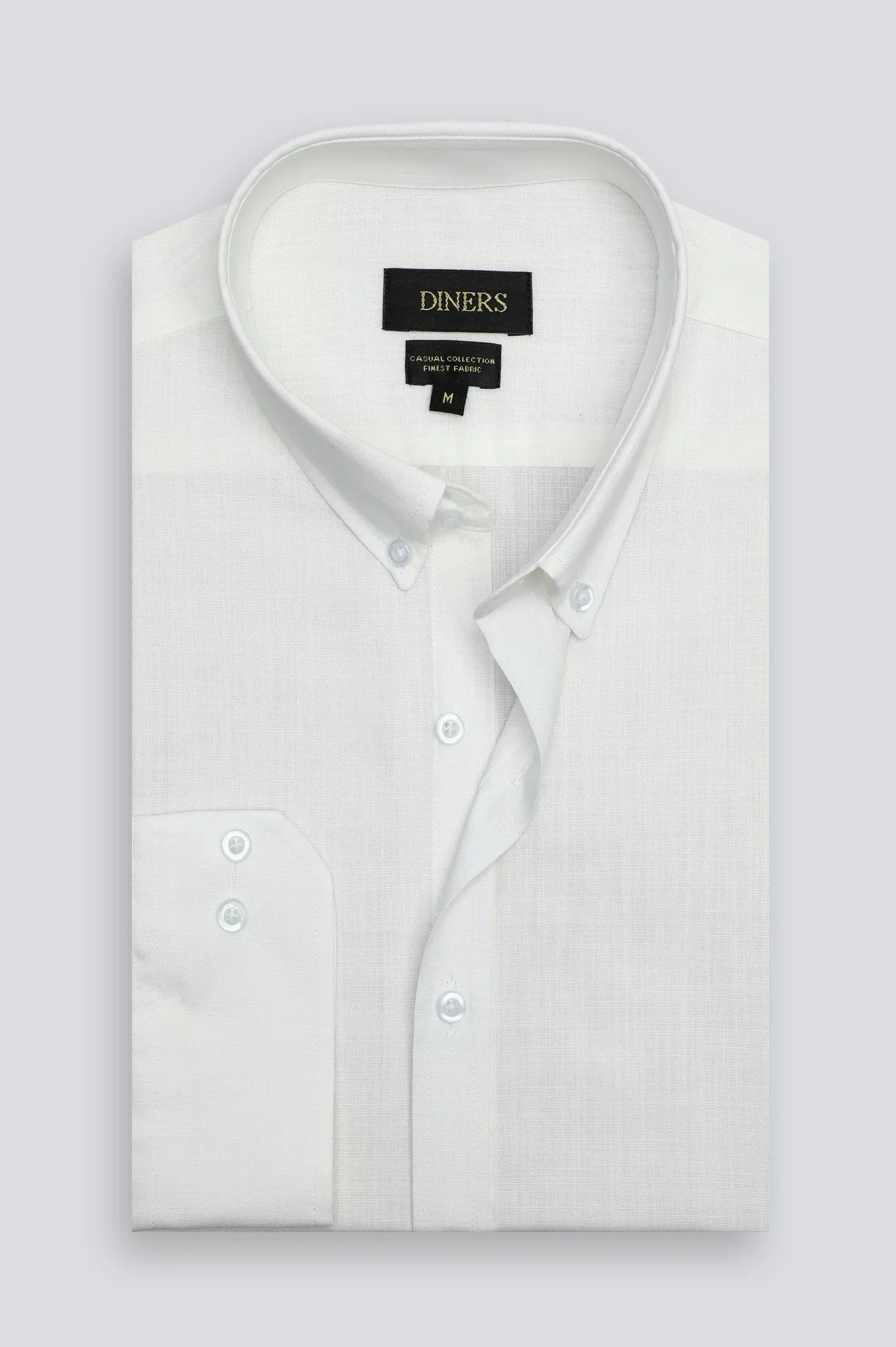 Off White Self Textured Casual Shirt