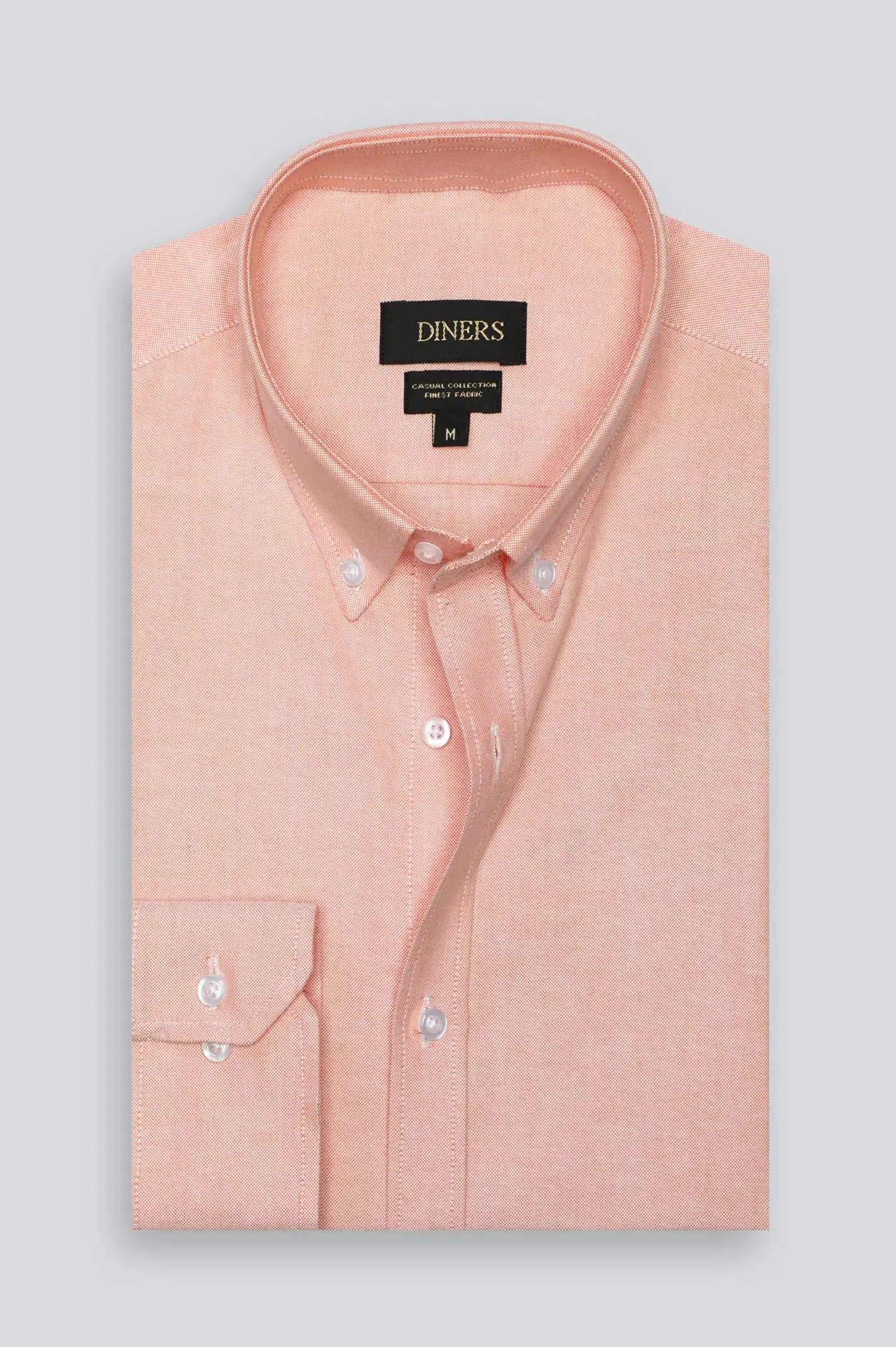 Orange Textured Casual Shirt