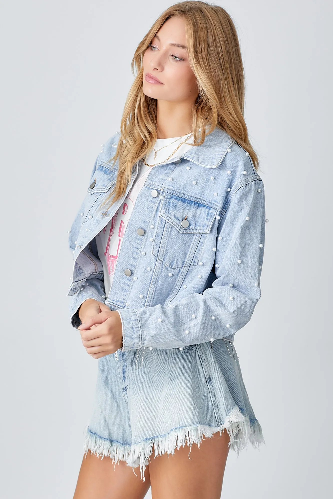 Pearls Of Wisdom Jacket - Lt Denim