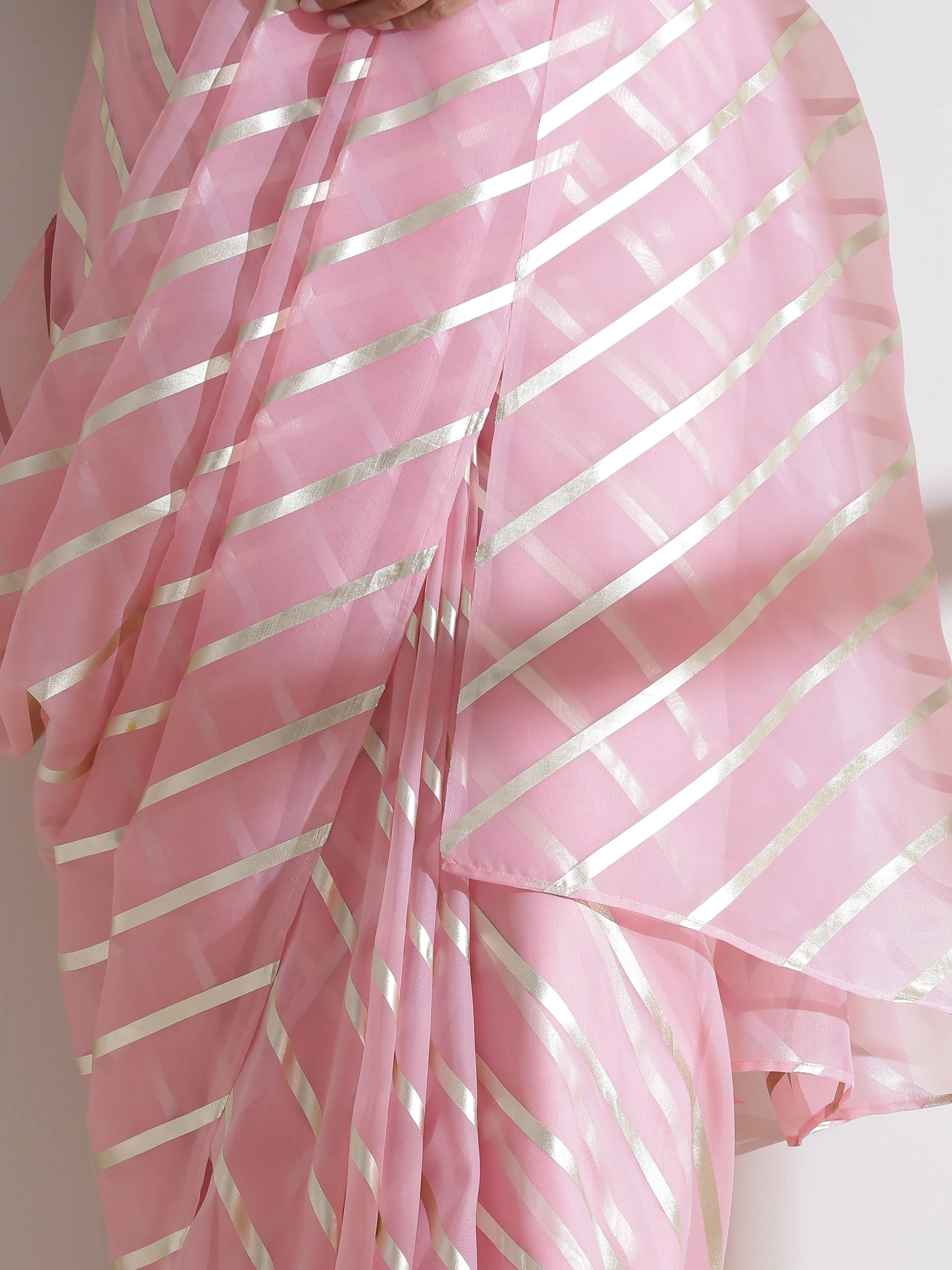 Pink Fire Organza Saree