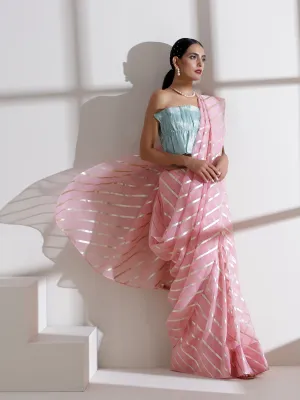 Pink Fire Organza Saree