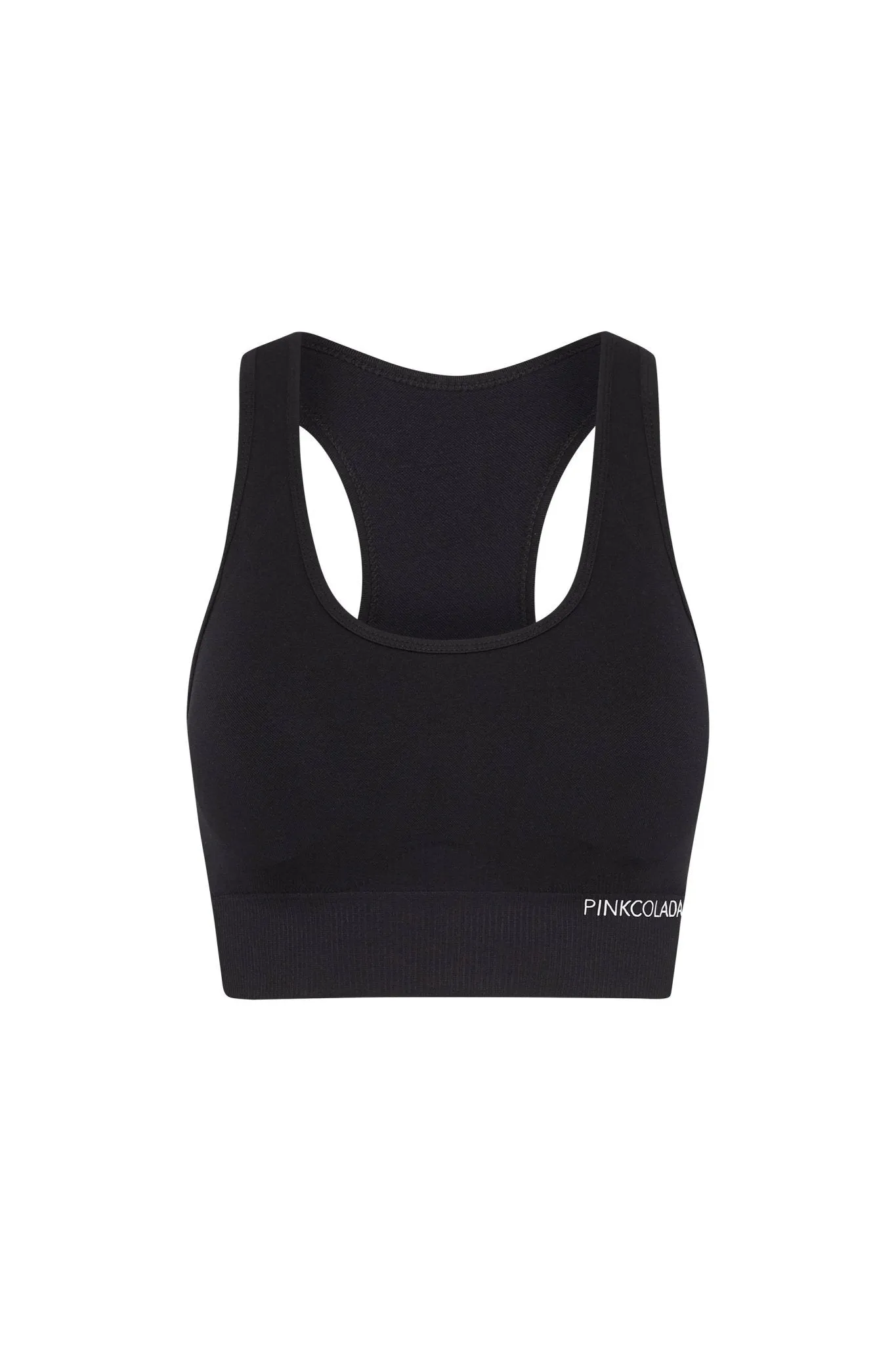 PINKFLEX SEAMLESS CROP TOP - LIQUORICE BLACK
