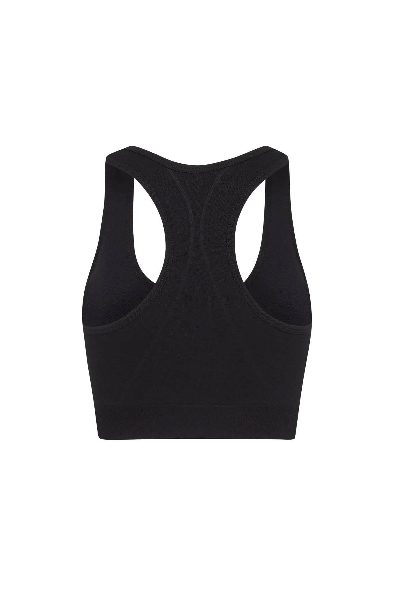PINKFLEX SEAMLESS CROP TOP - LIQUORICE BLACK