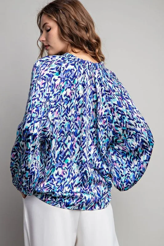 Printed Multicolor Long Sleeve Blouse