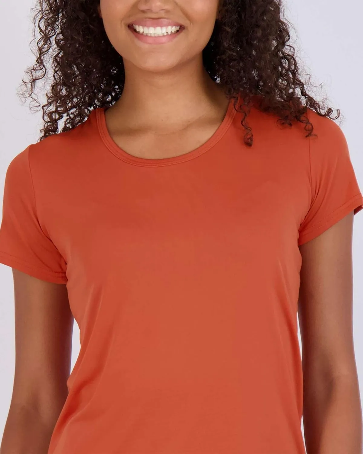 Real Essentials 5 Pack: Women's Dry Fit Tech Stretch Short-Sleeve Crew Neck Athletic T-Shirt (Available in Plus Size)