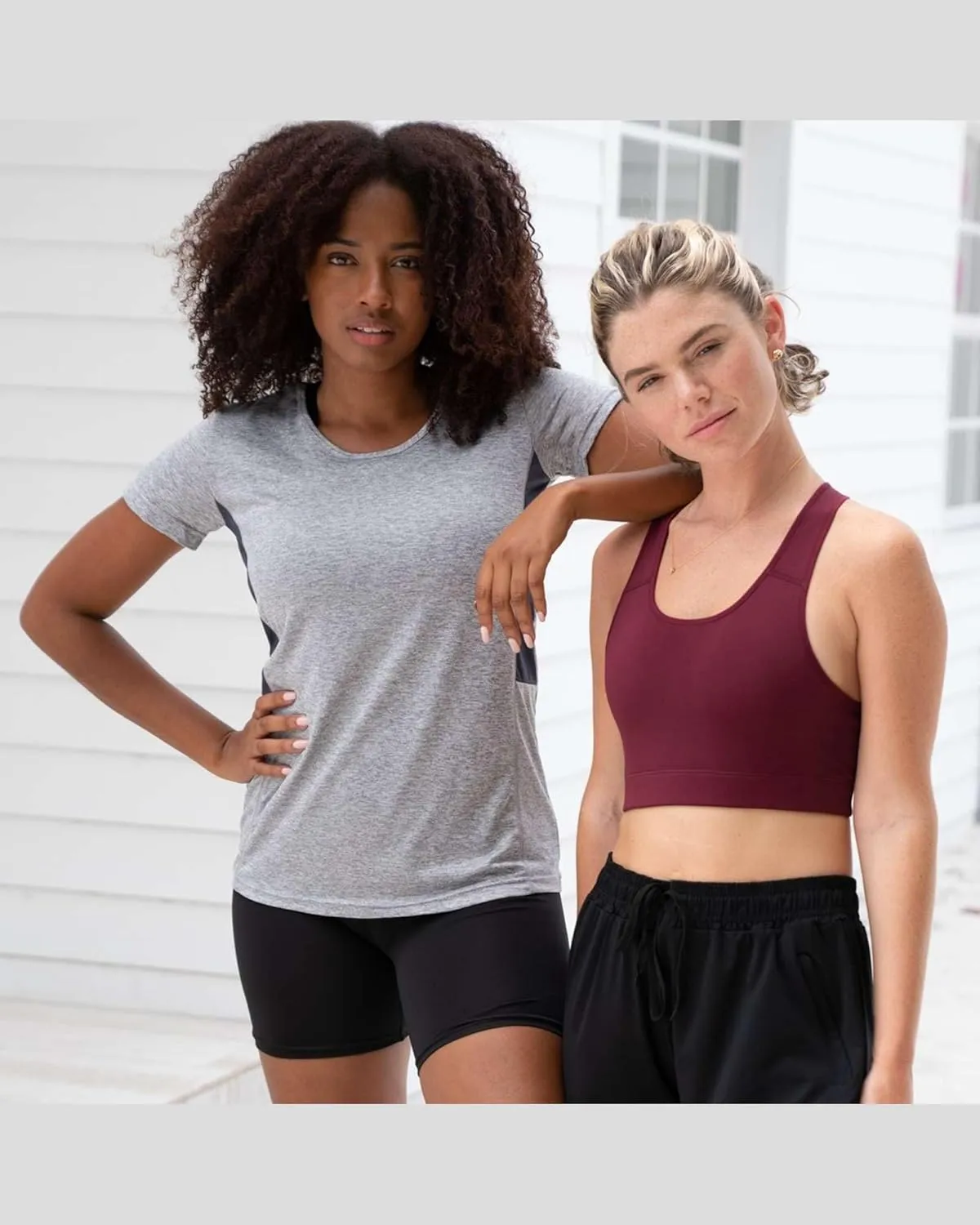 Real Essentials 5 Pack: Women's Dry Fit Tech Stretch Short-Sleeve Crew Neck Athletic T-Shirt (Available in Plus Size)