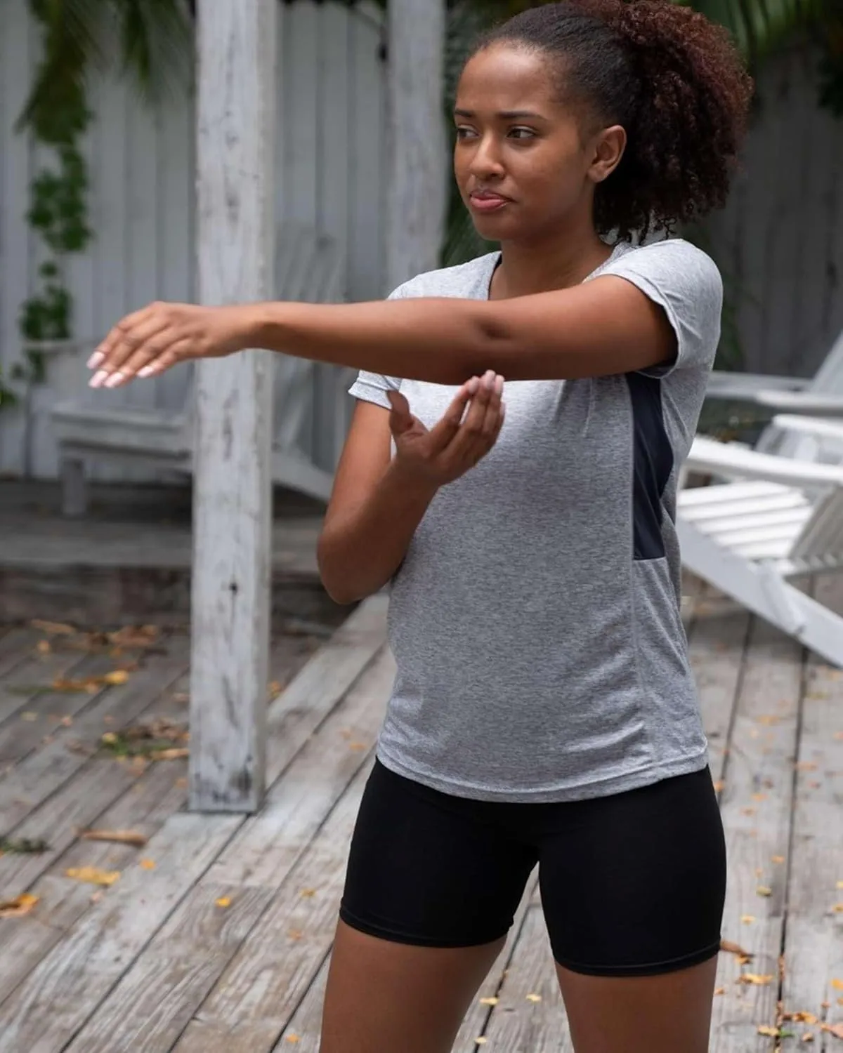 Real Essentials 5 Pack: Women's Dry Fit Tech Stretch Short-Sleeve Crew Neck Athletic T-Shirt (Available in Plus Size)