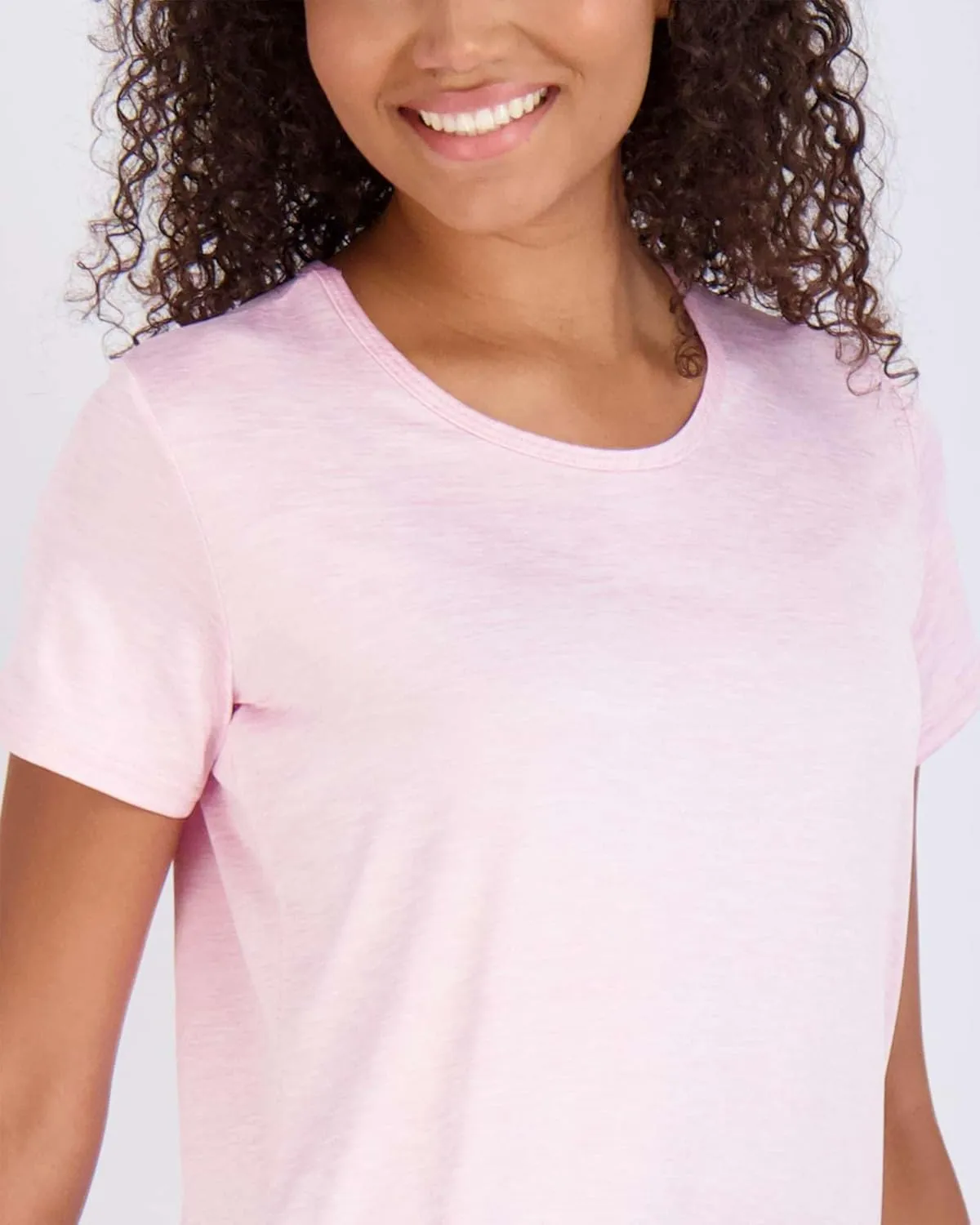 Real Essentials 5 Pack: Women's Dry Fit Tech Stretch Short-Sleeve Crew Neck Athletic T-Shirt (Available in Plus Size)