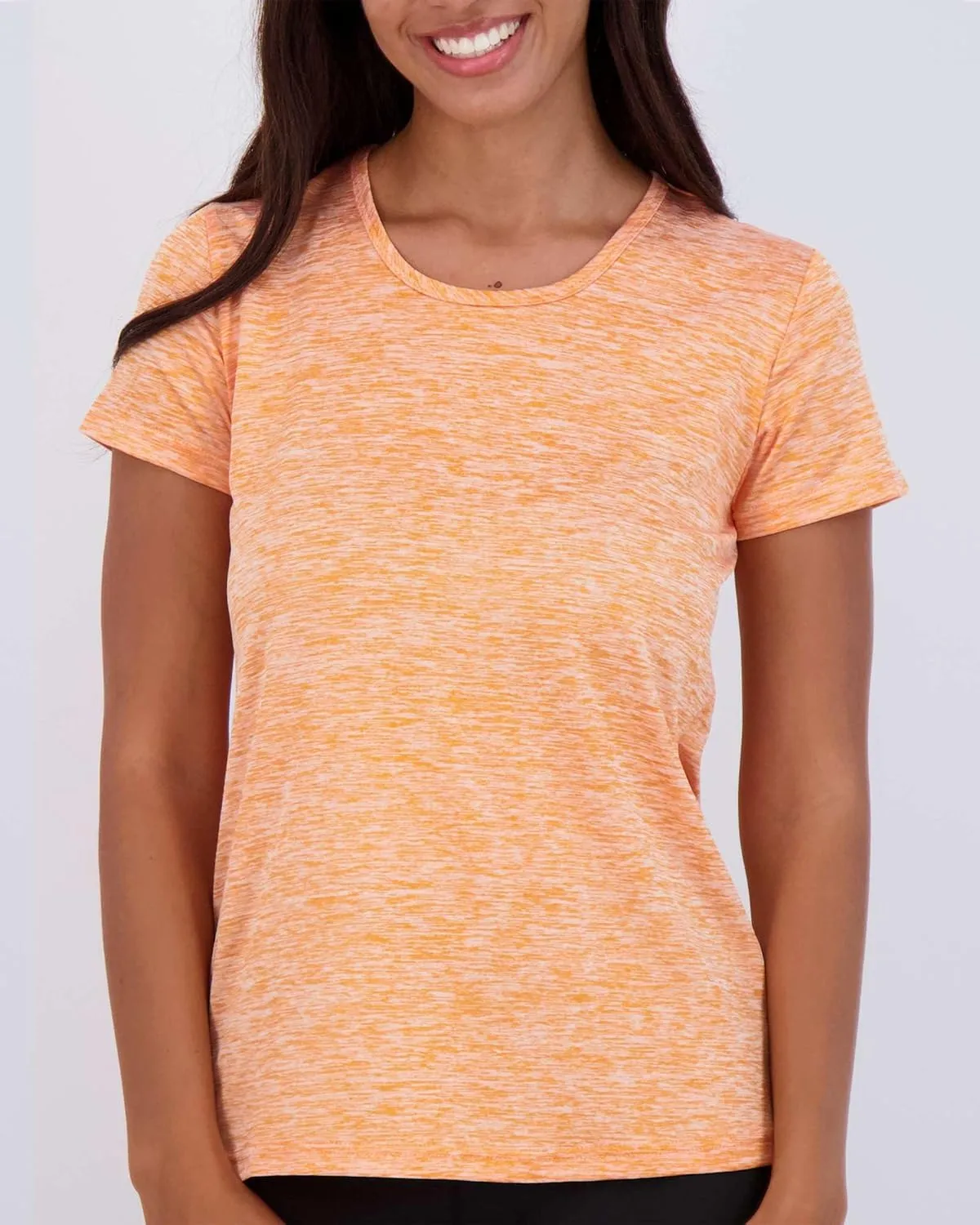 Real Essentials 5 Pack: Women's Dry Fit Tech Stretch Short-Sleeve Crew Neck Athletic T-Shirt (Available in Plus Size)