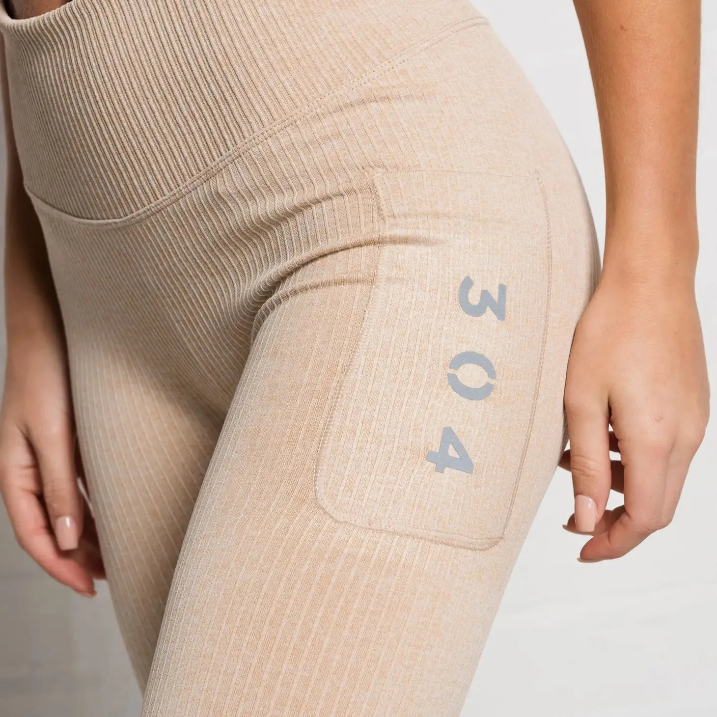 Ribbed Active Athletic Legging Nude