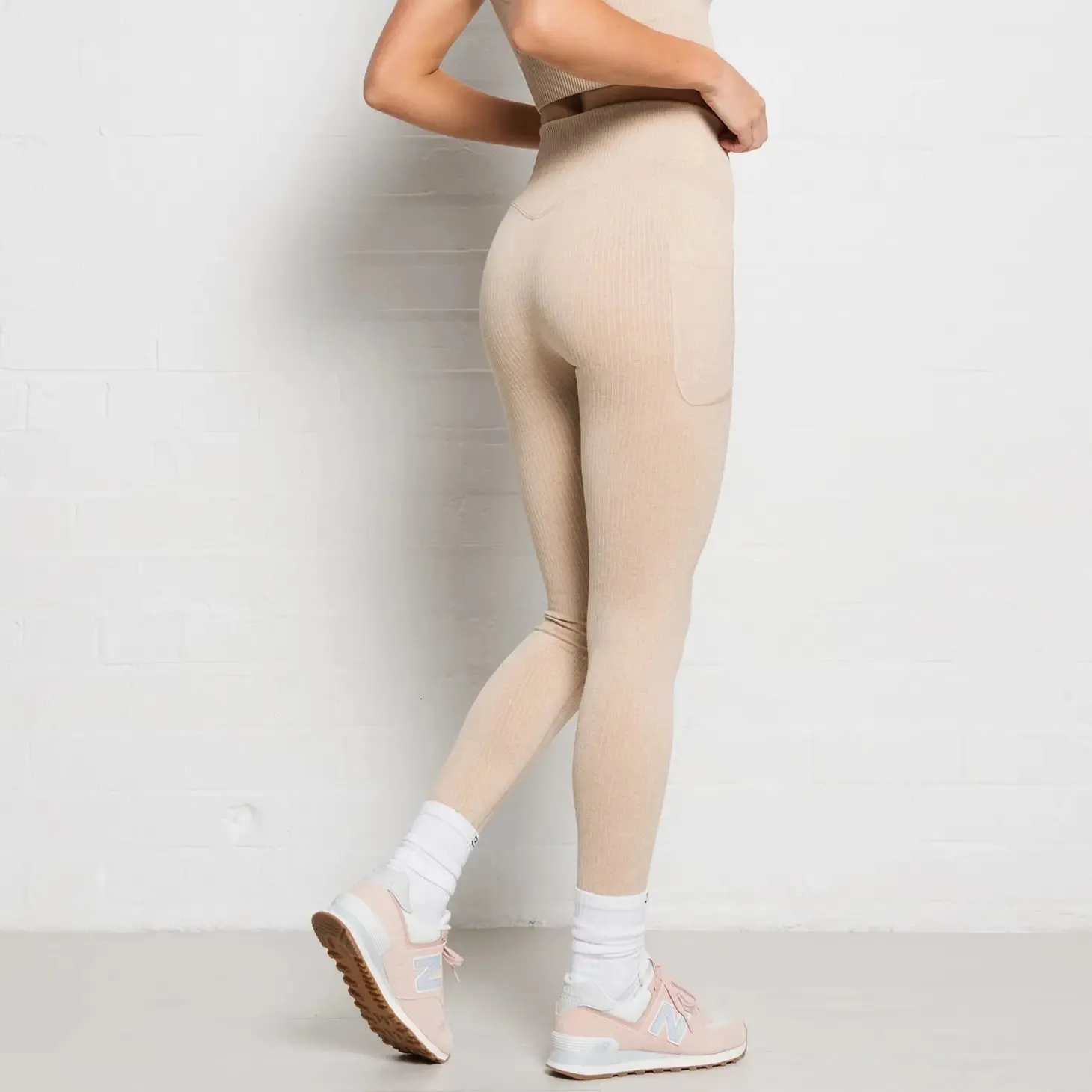 Ribbed Active Athletic Legging Nude