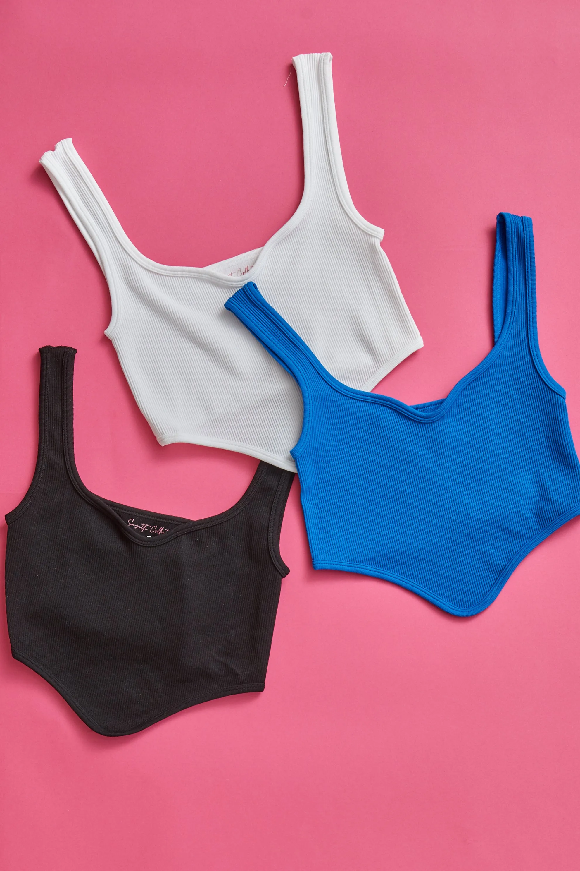 Ribbed V Handkerchief Top