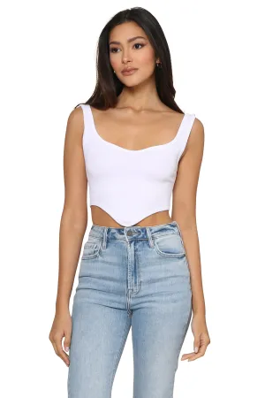 Ribbed V Handkerchief Top