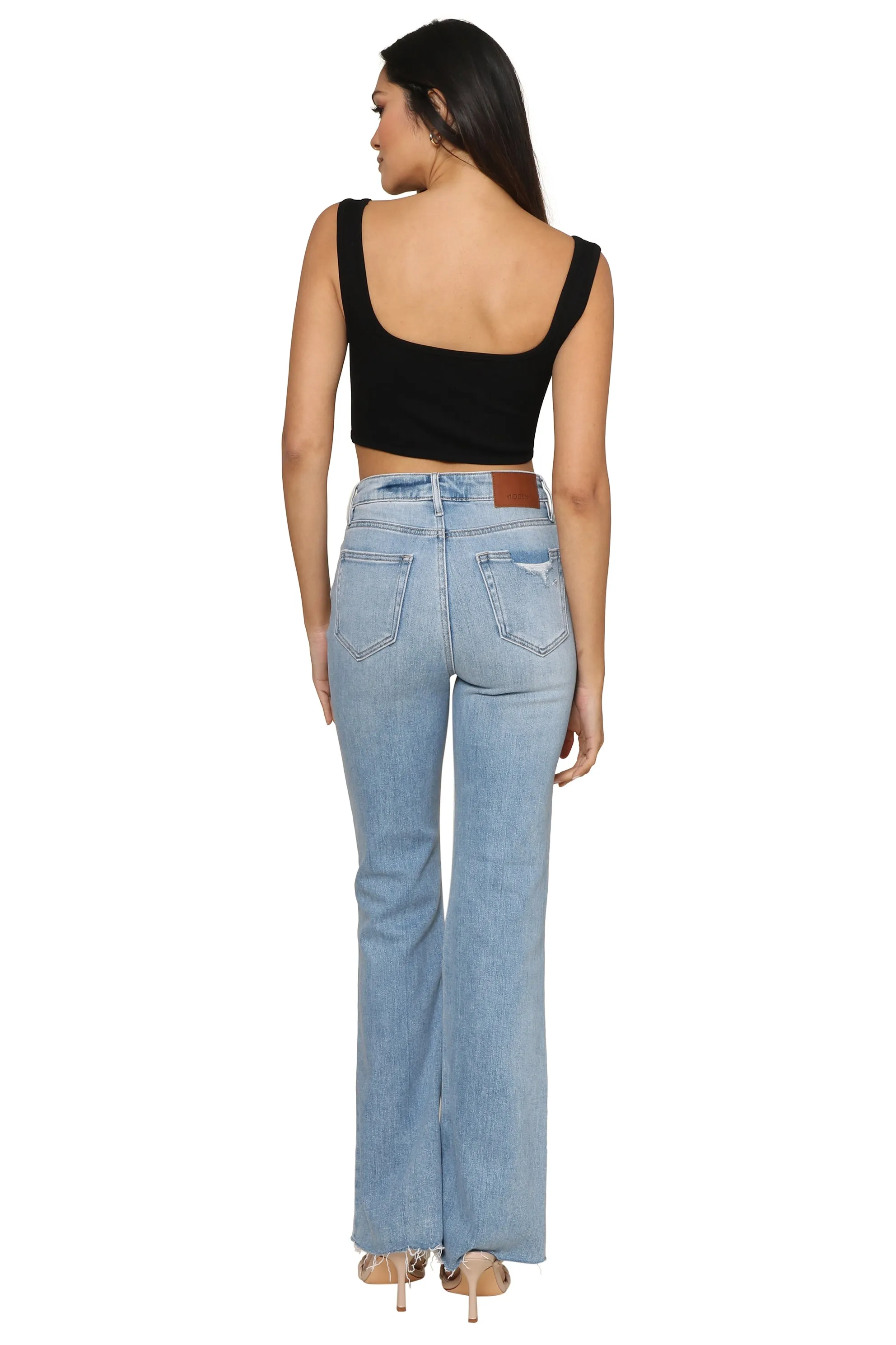 Ribbed V Handkerchief Top
