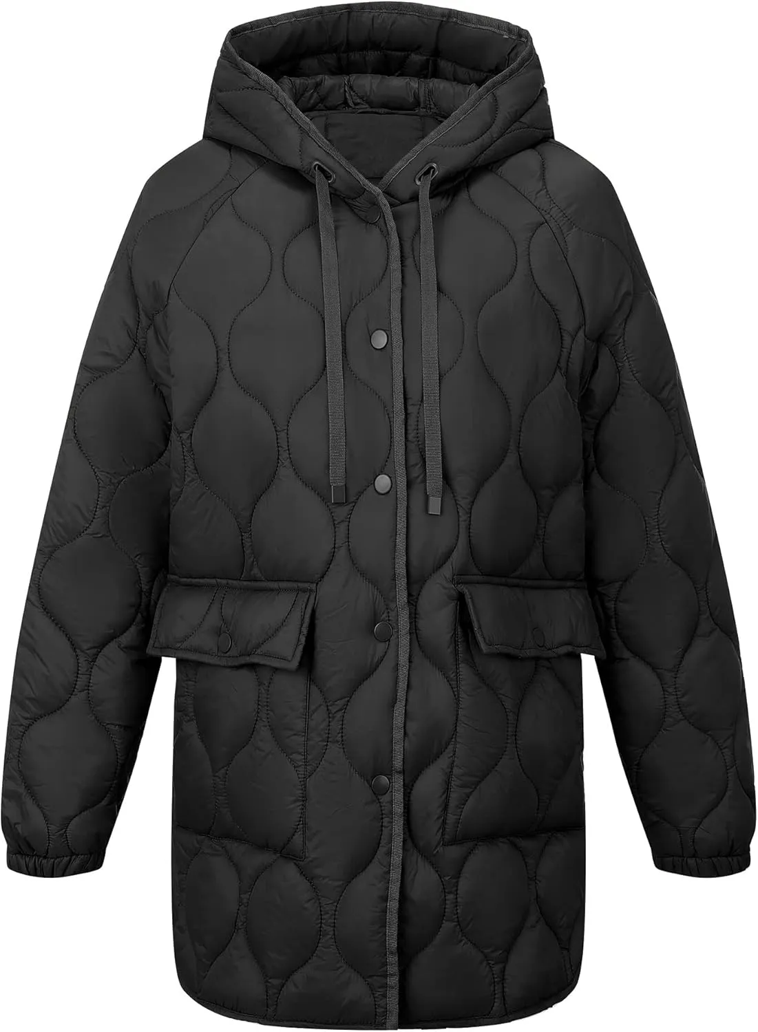 RISISSIDA Women Quilted Jacket Hooded Spring Fall Fashion, Loose lightweight Packable Transitional Puffer Coat