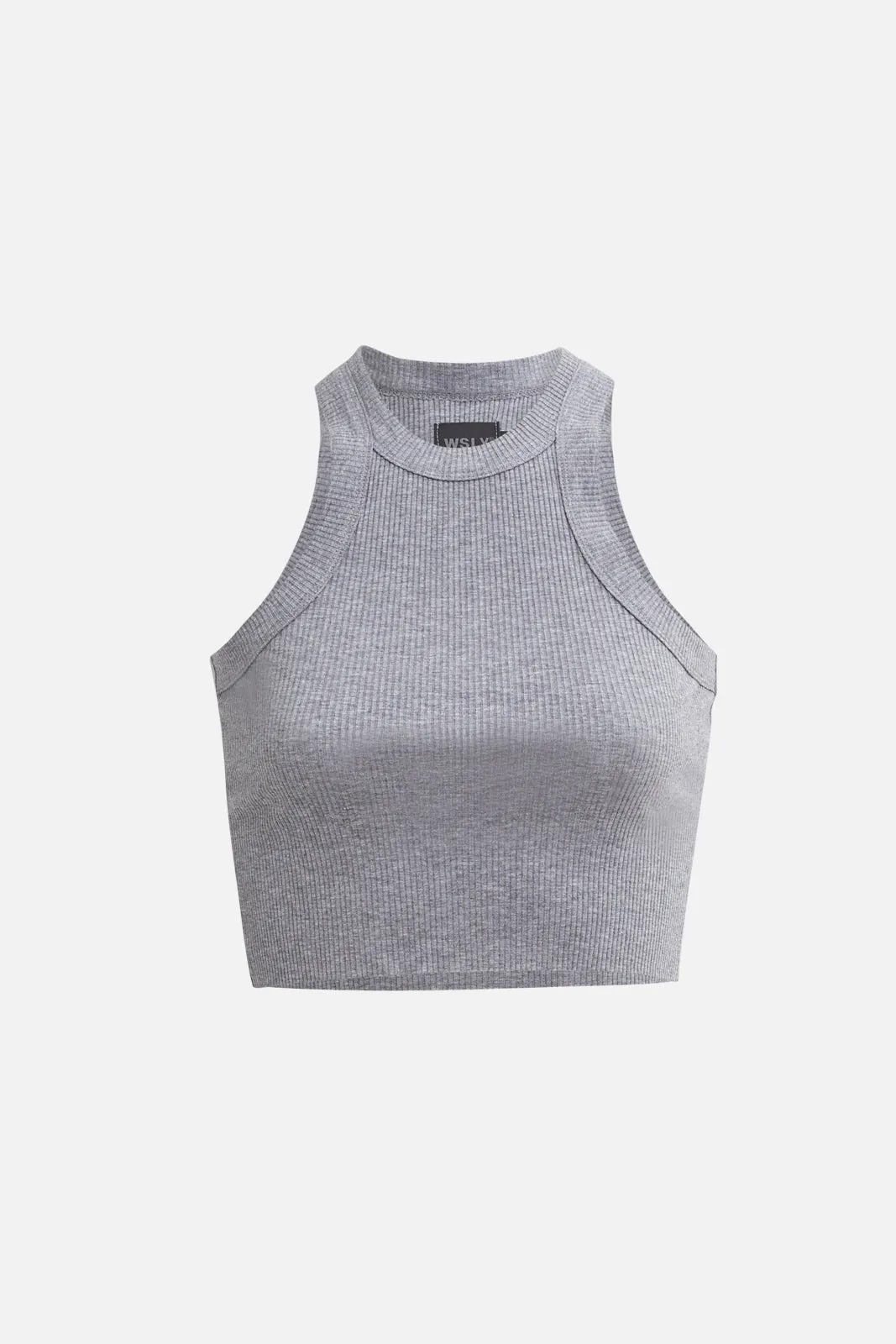 Rivington Ribbed Cropped Tank - Grey Heather
