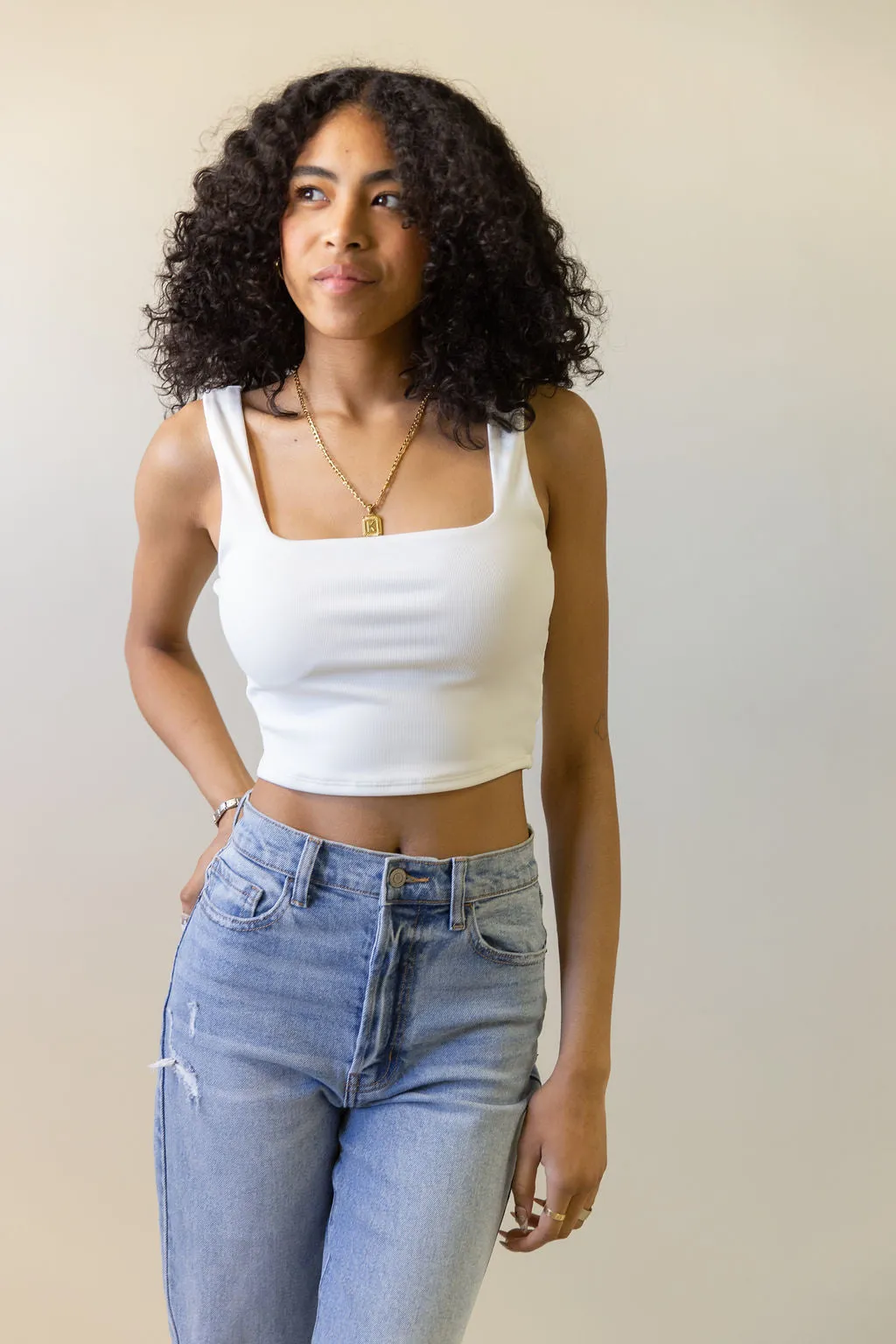 Should Stay Sleeveless Crop Top