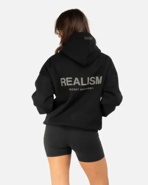 SSS REALISM COURT BOXY HOODIE BLACK