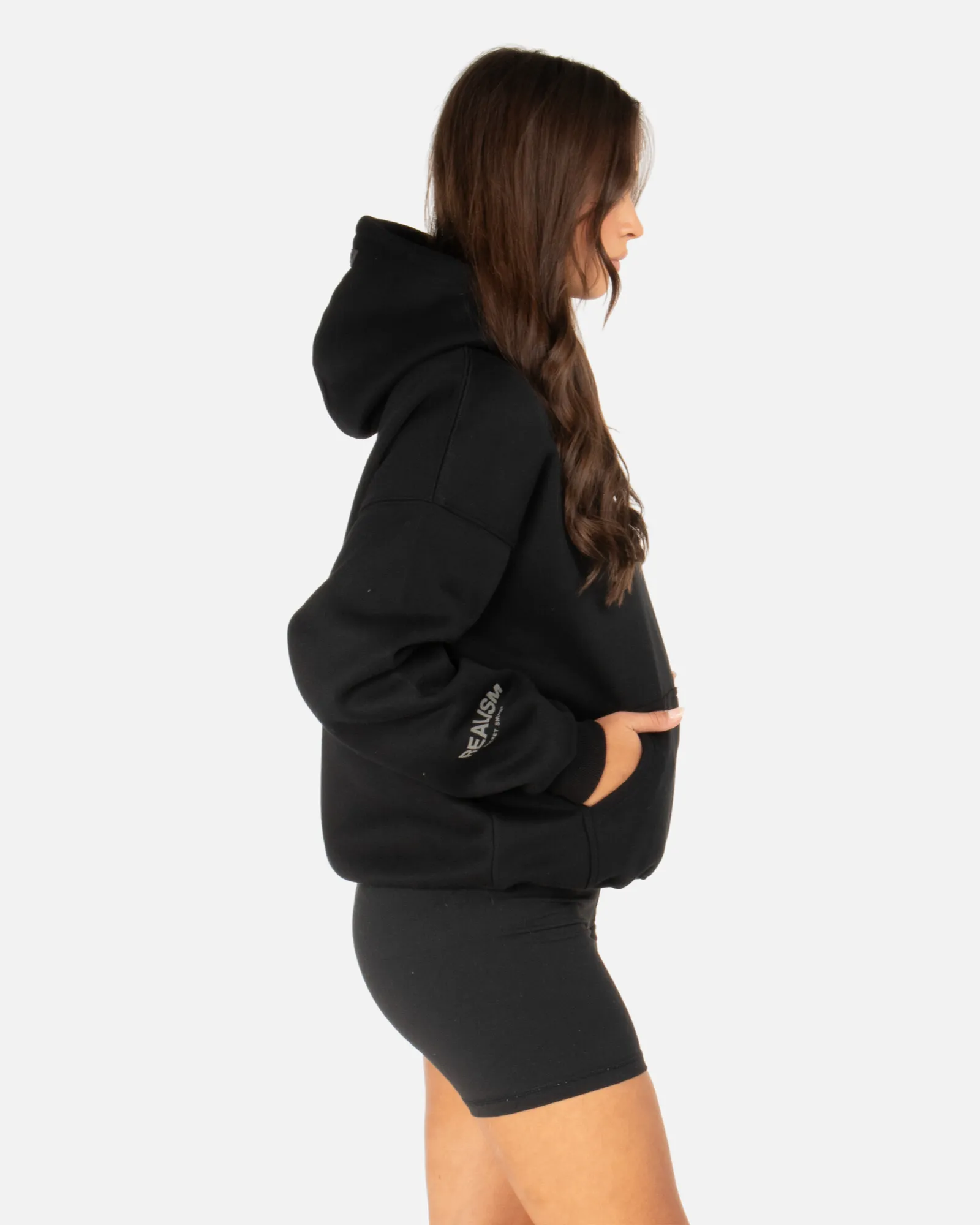 SSS REALISM COURT BOXY HOODIE BLACK