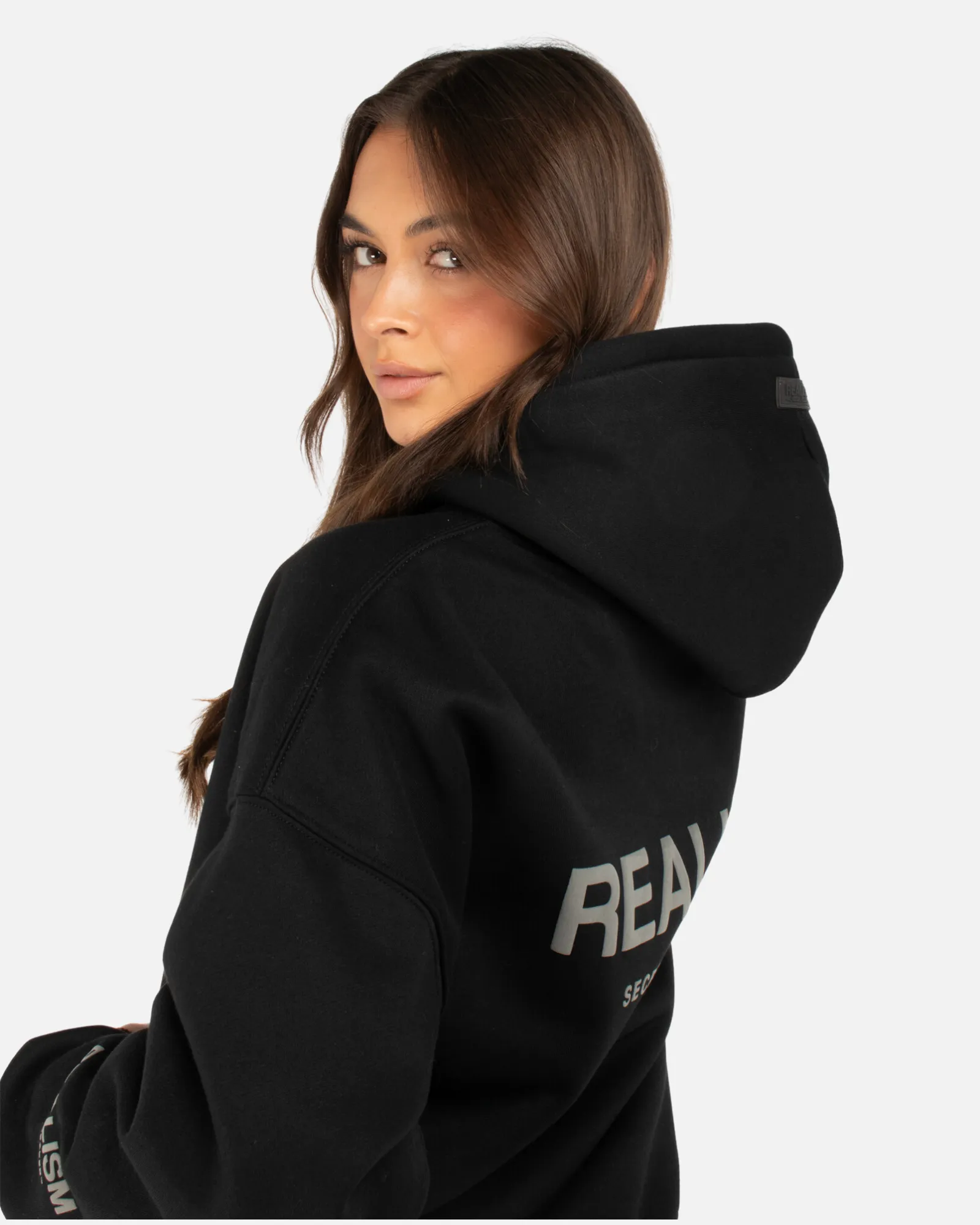 SSS REALISM COURT BOXY HOODIE BLACK