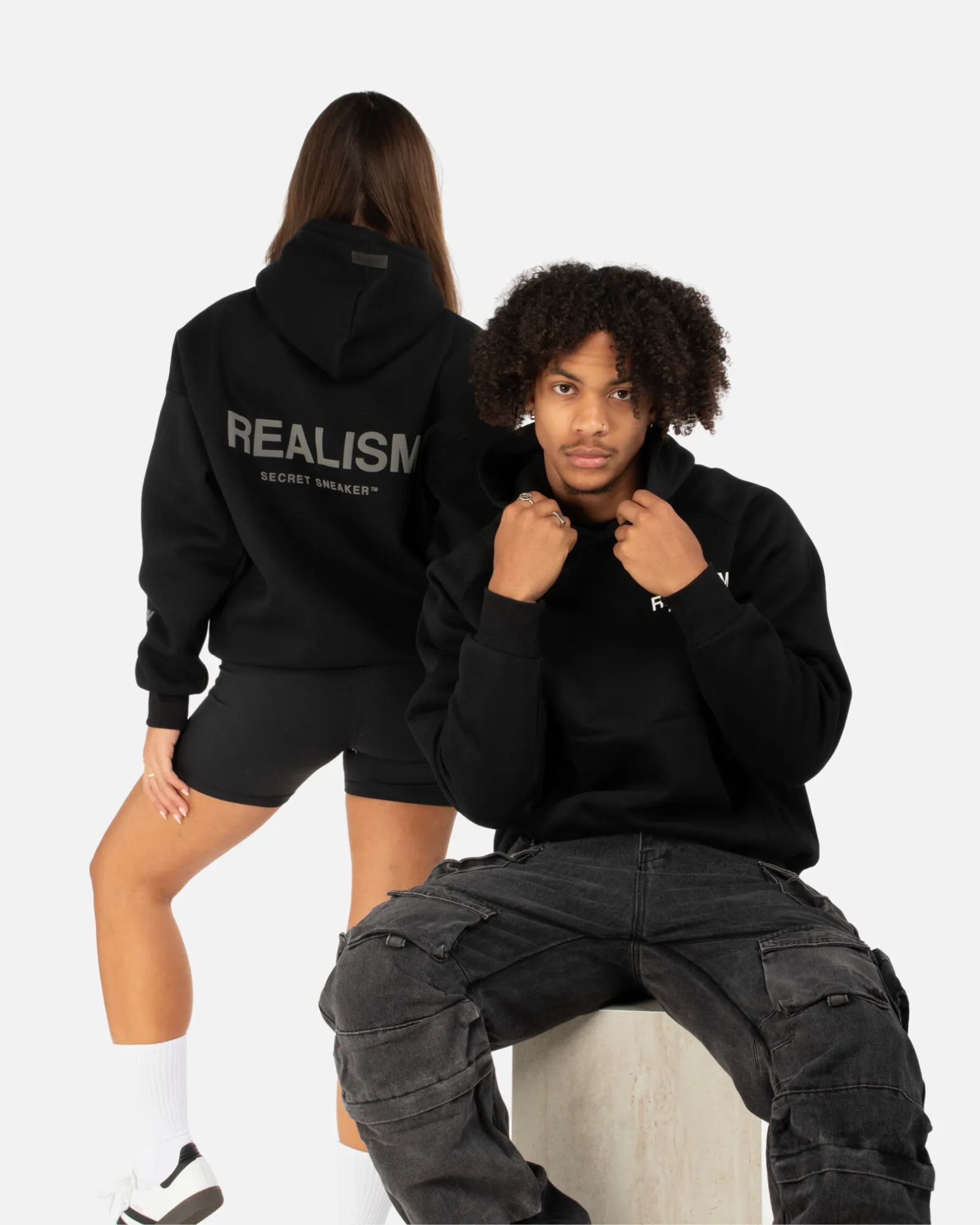 SSS REALISM COURT BOXY HOODIE BLACK