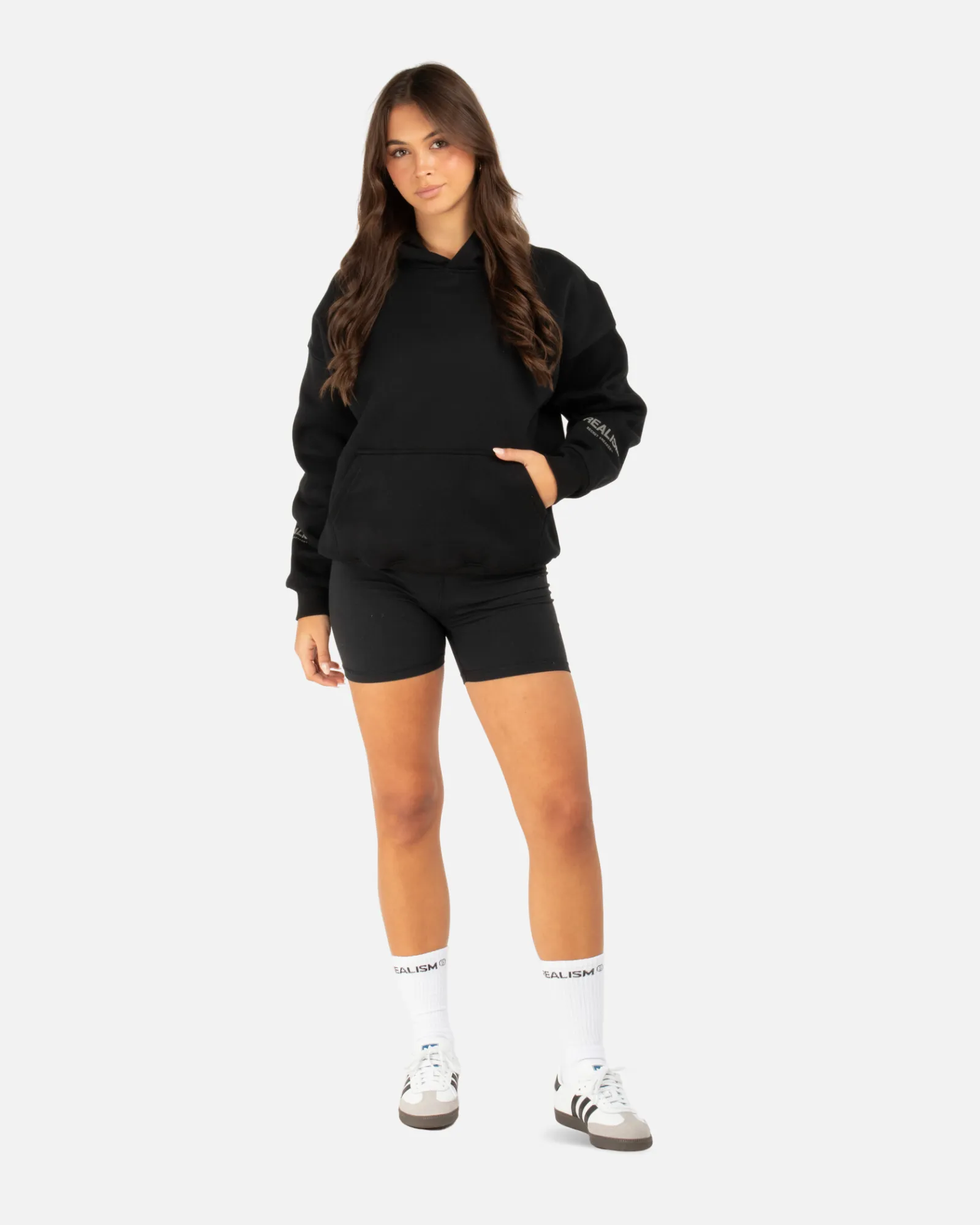 SSS REALISM COURT BOXY HOODIE BLACK