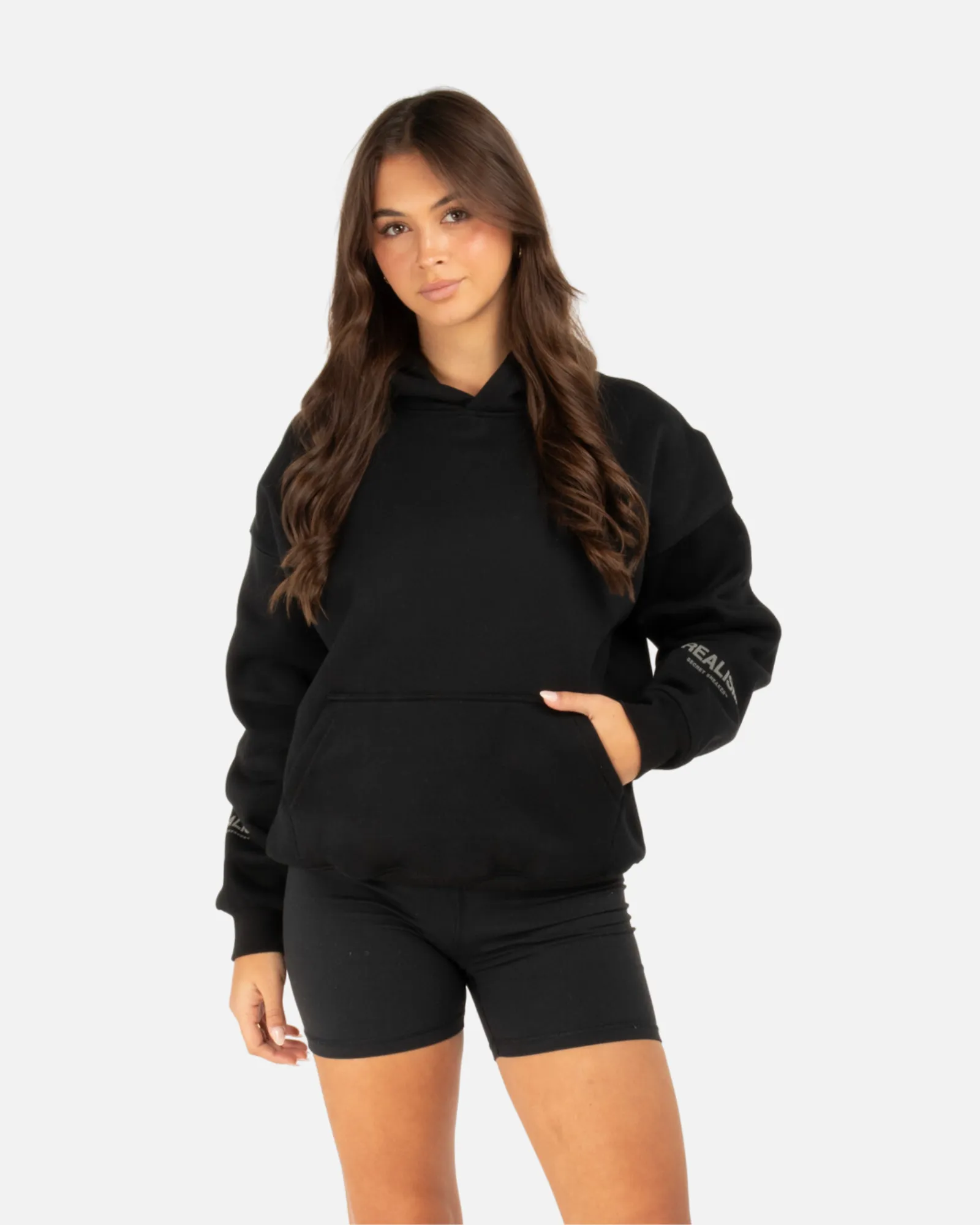 SSS REALISM COURT BOXY HOODIE BLACK
