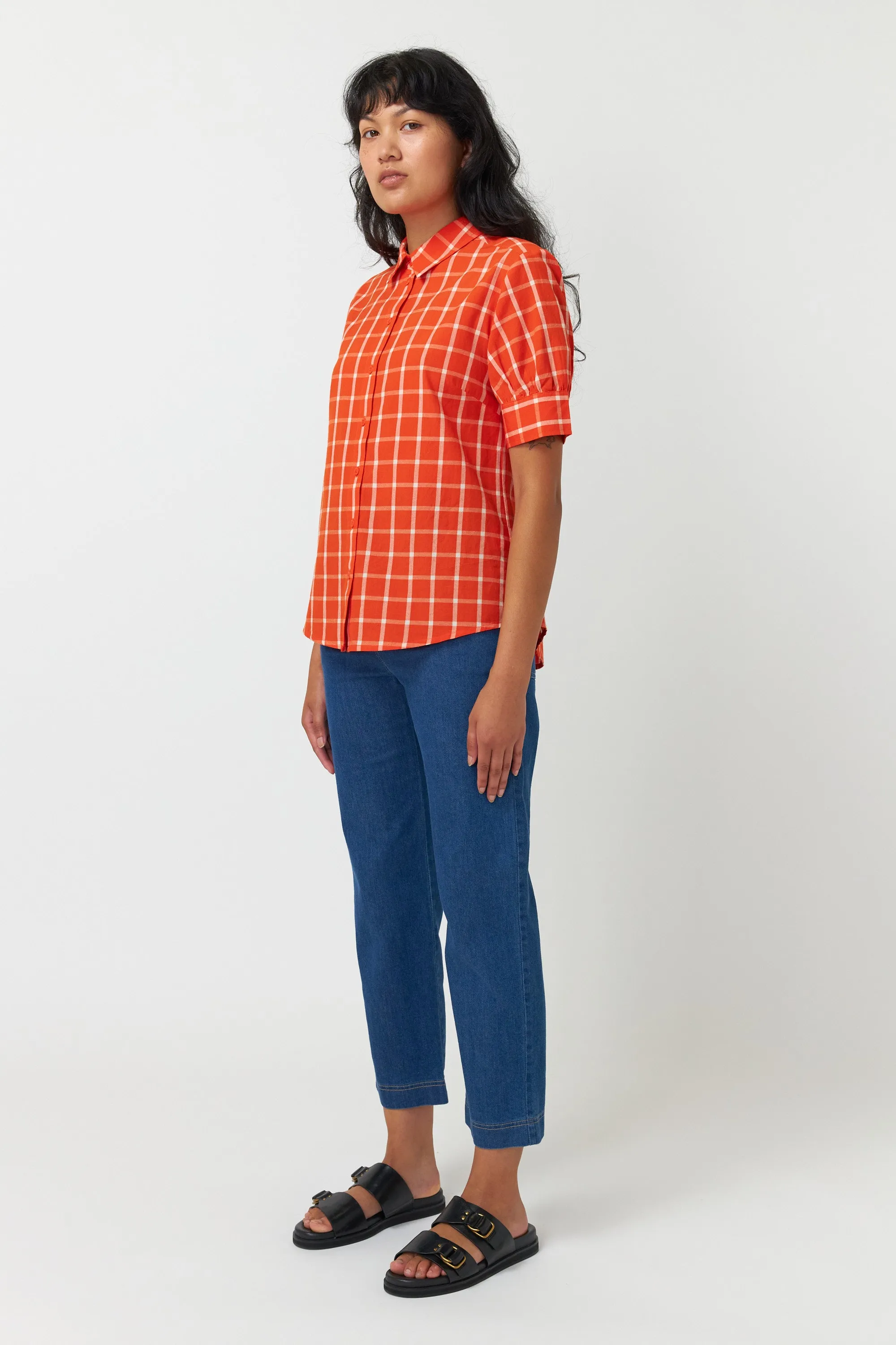Sylvester Denim Cropped Trouser Mid Blue