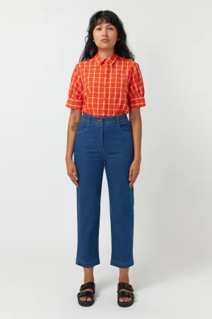 Sylvester Denim Cropped Trouser Mid Blue