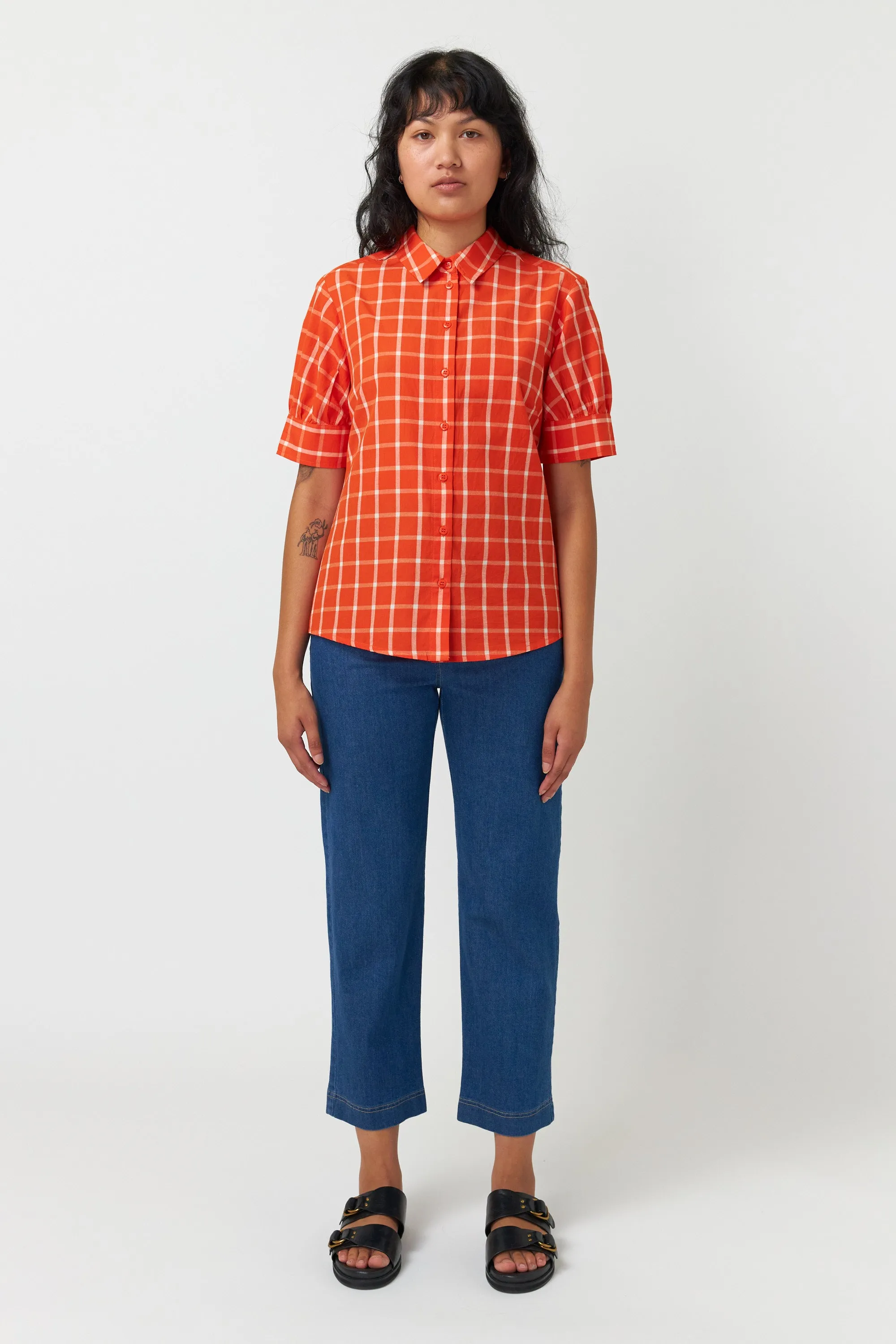 Sylvester Denim Cropped Trouser Mid Blue
