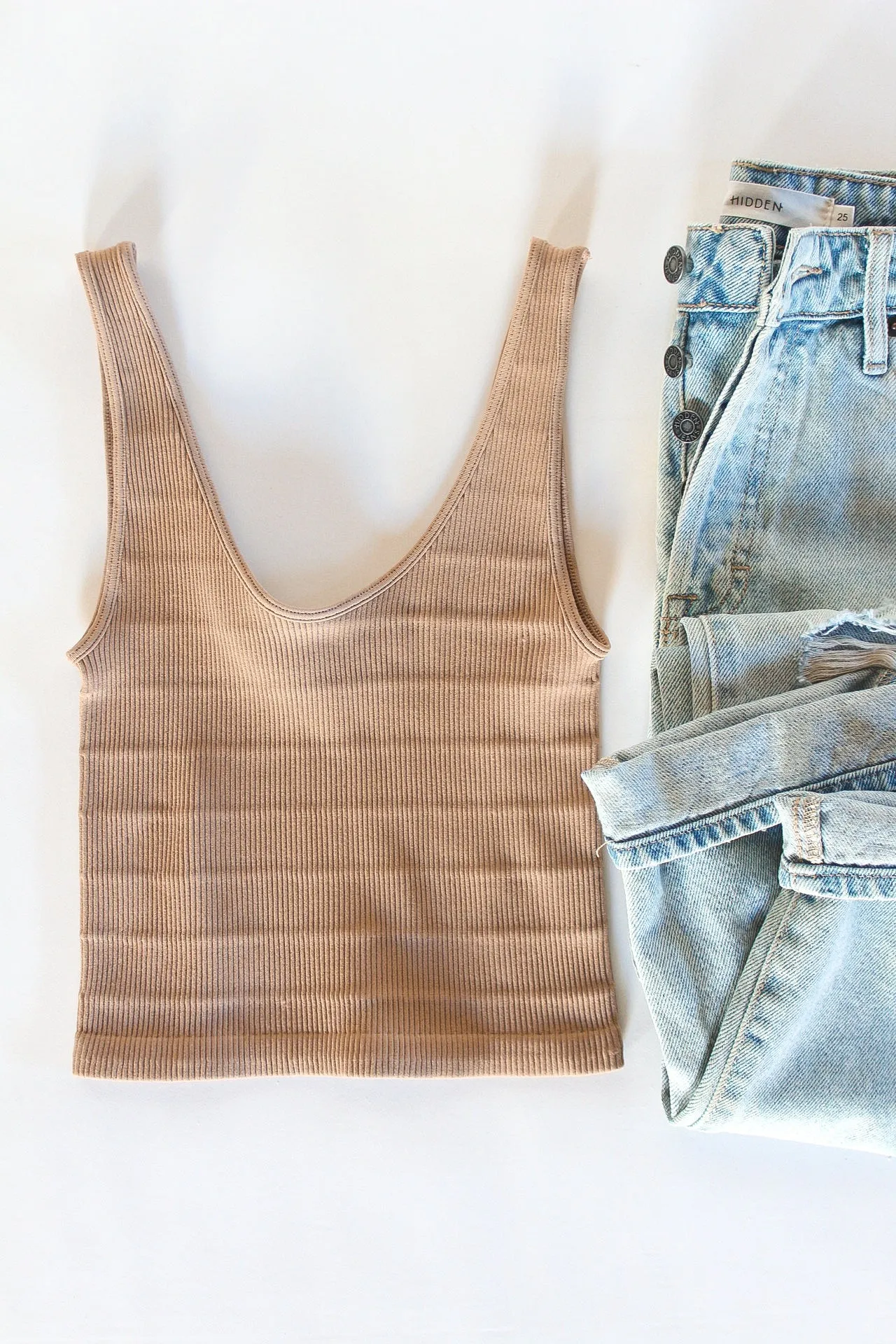 Tagless Cropped Ribbed Cami