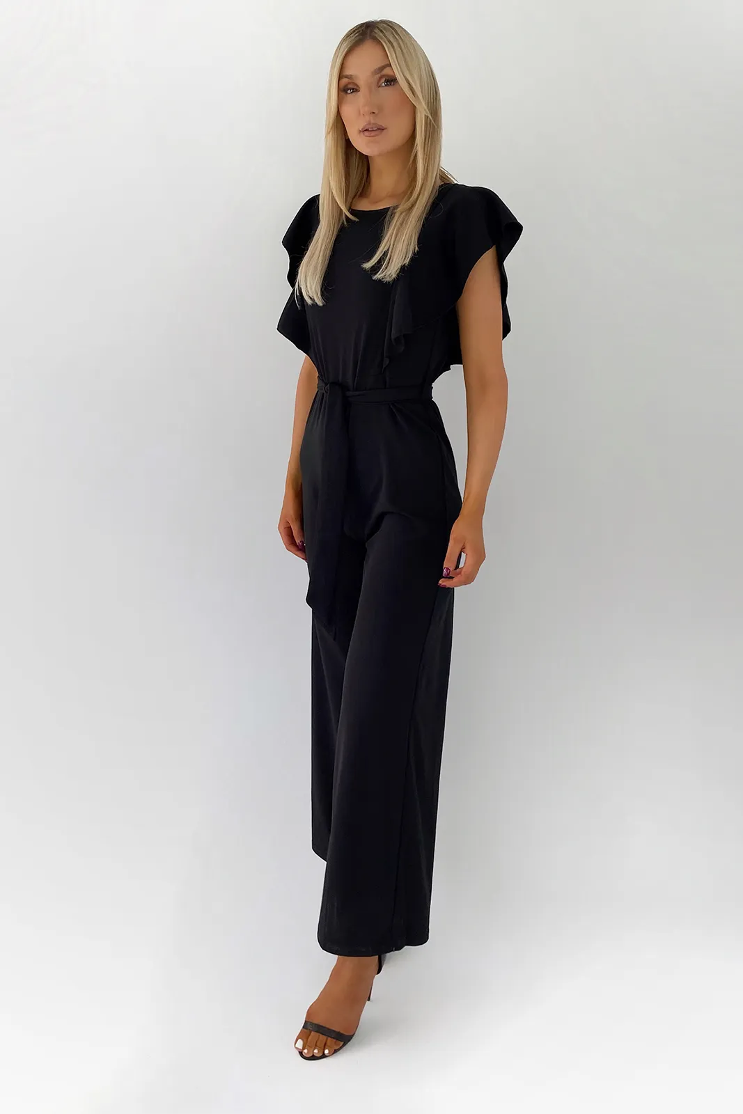 Tamara Black Frilled Jumpsuit