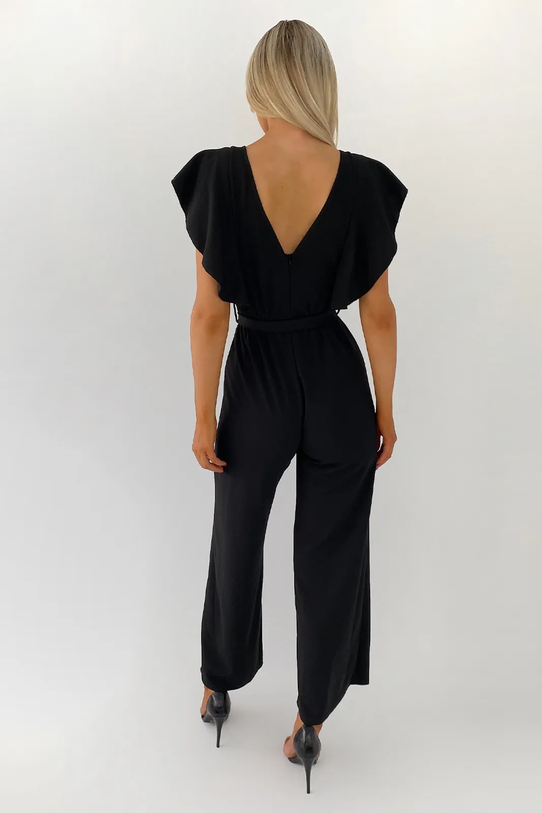 Tamara Black Frilled Jumpsuit