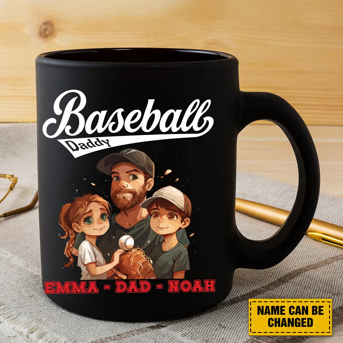 Teesdily | Customized Baseball Daddy Shirt, Father's Day Gift, Father Shirt, Fathers Day, Unisex Tshirt Hoodie Sweatshirt Mug