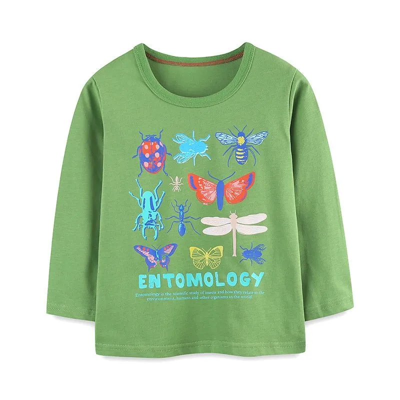 Toddler/Kid's Long Sleeve Entomology Print Design T-shirt