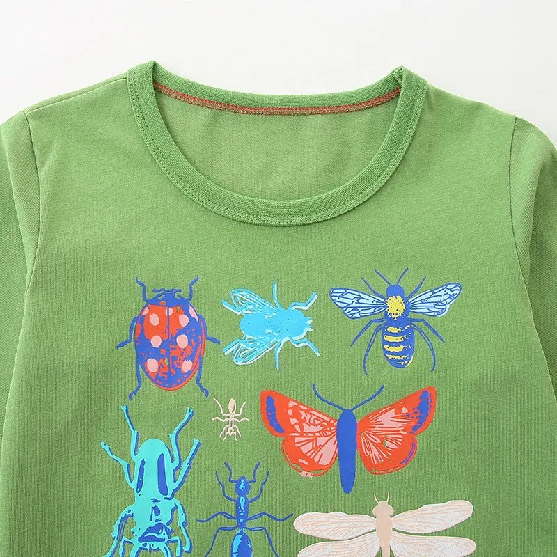 Toddler/Kid's Long Sleeve Entomology Print Design T-shirt