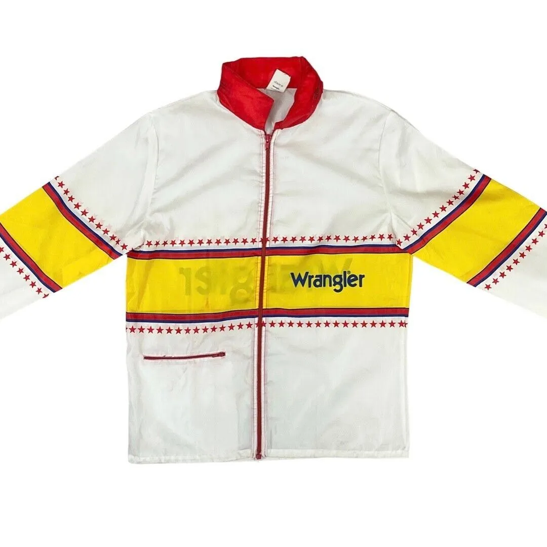 Vintage 1980s Wrangler Colour-Blocked Full-Zip Lightweight Windbreaker Medium