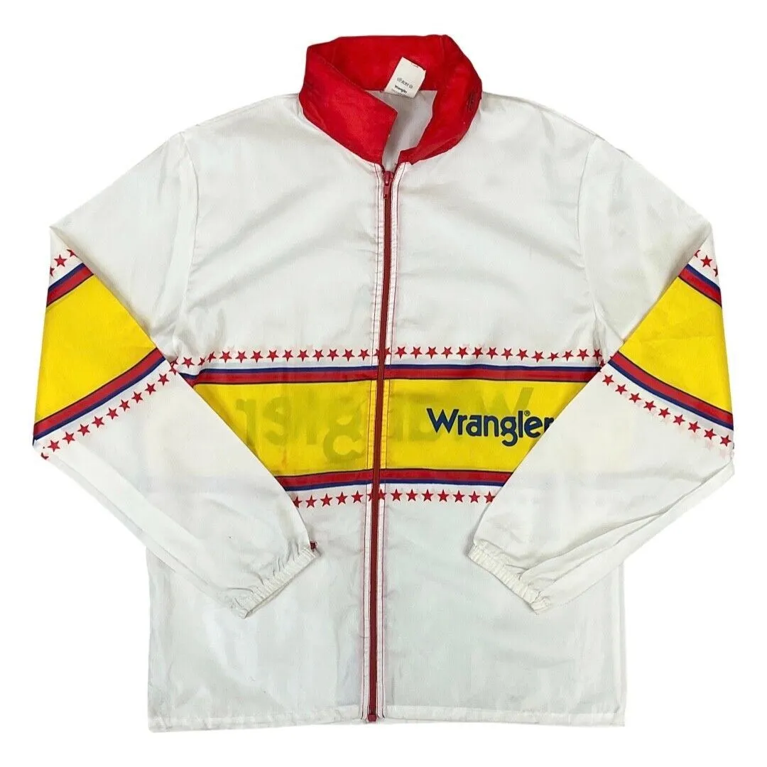Vintage 1980s Wrangler Colour-Blocked Full-Zip Lightweight Windbreaker Medium