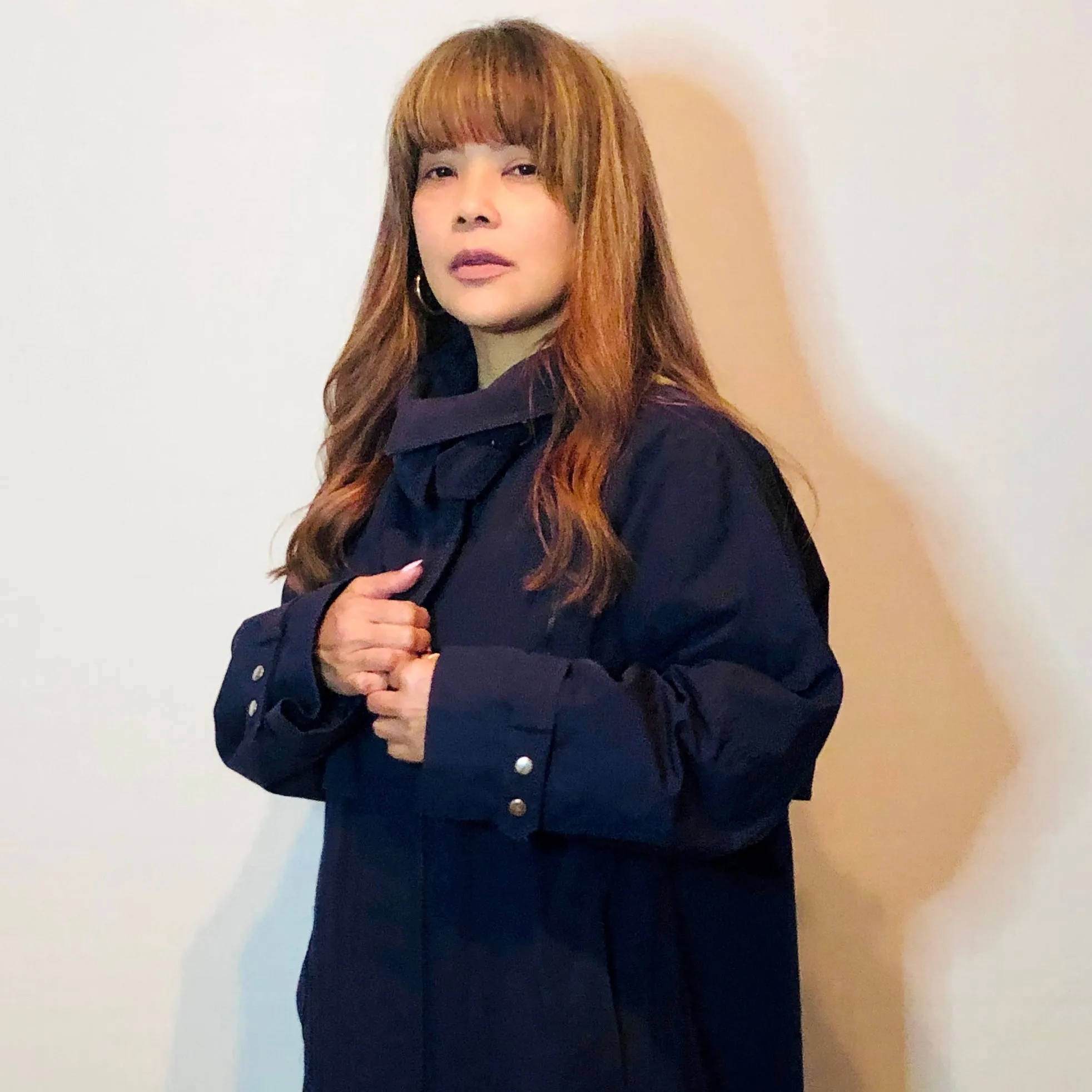 Vintage Navy Blue Classic Trench Coat