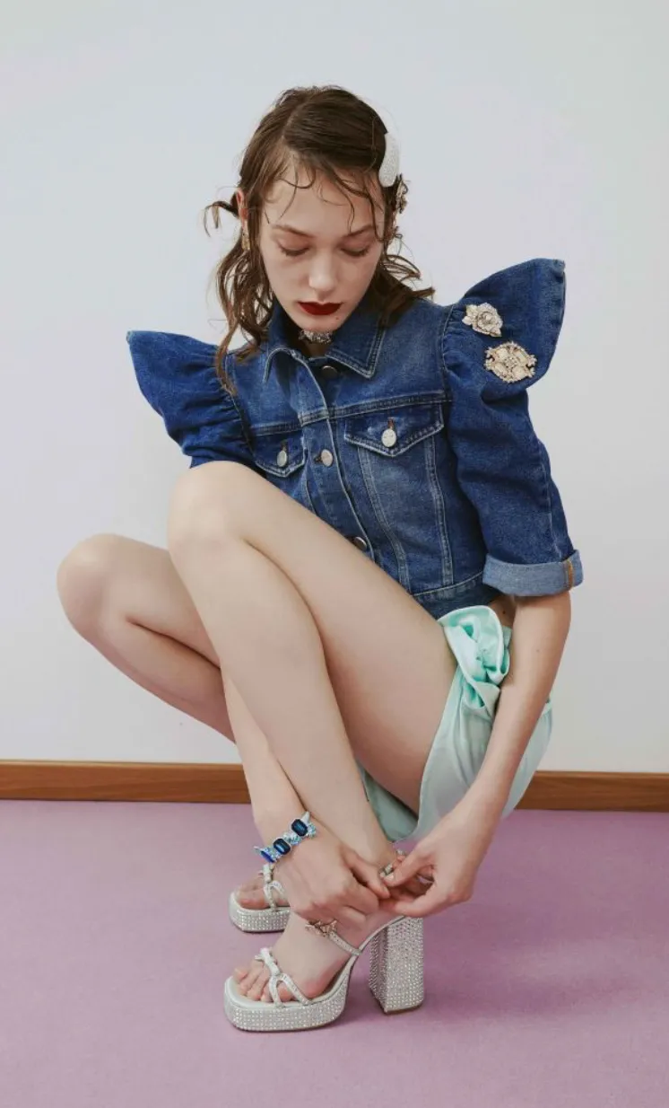Vivetta - Denim Puff Sleeve Jacket: Indigo