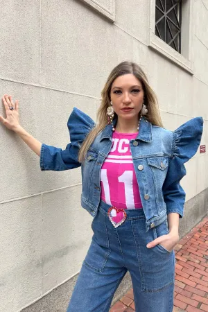Vivetta - Denim Puff Sleeve Jacket: Indigo