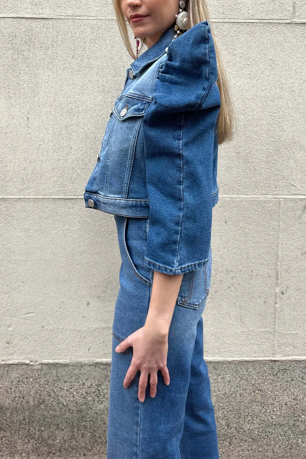 Vivetta - Denim Puff Sleeve Jacket: Indigo